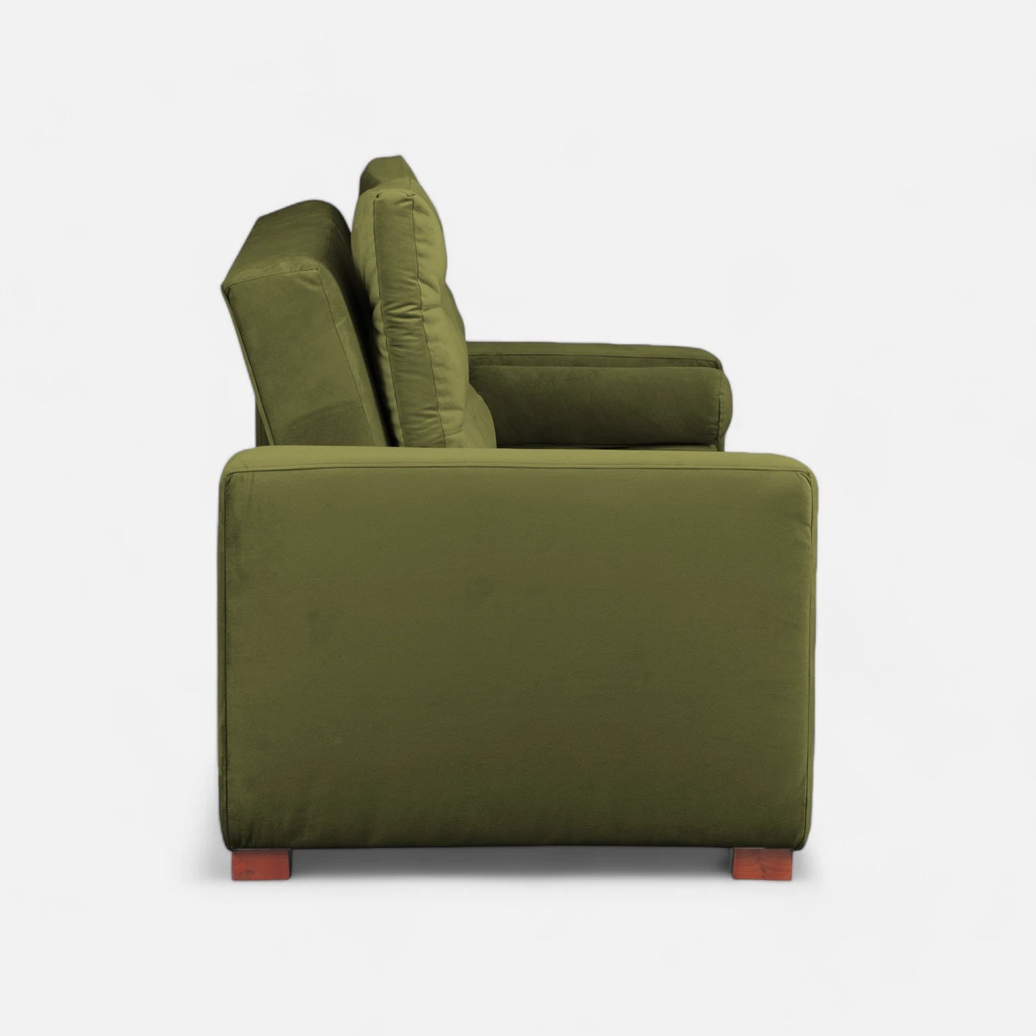 Sofá Cama Ciprés - Tela Felpa Verde Musgo
