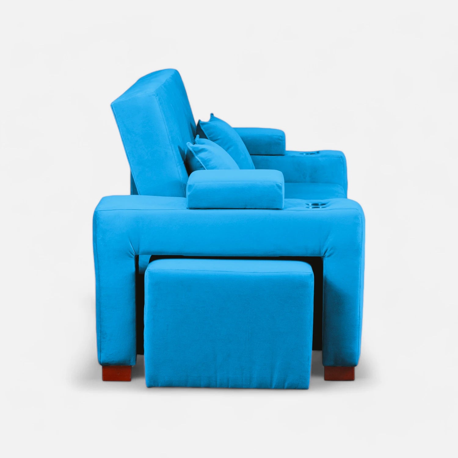 Sofá Cama Romeo - Tela Felpa Turquesa