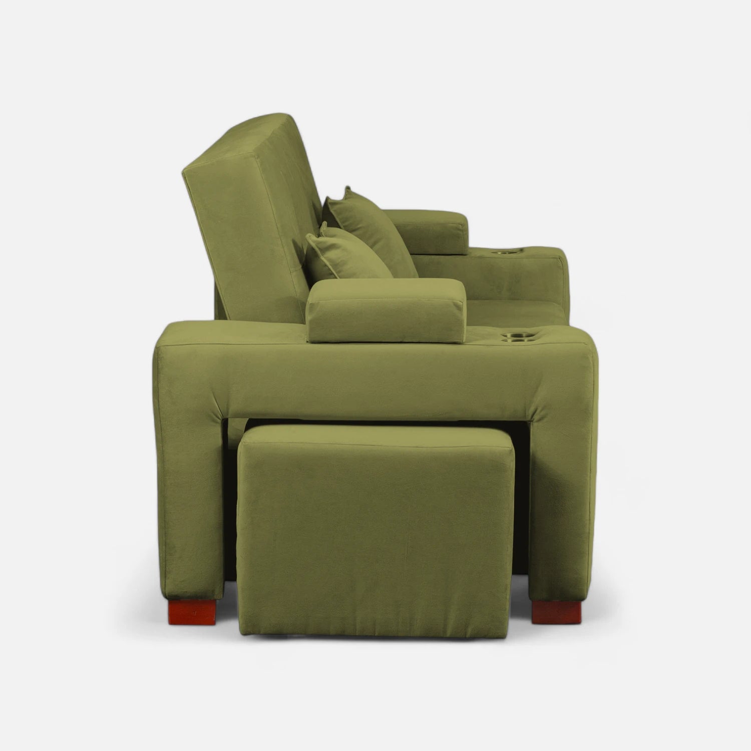 Sofá Cama Romeo - Tela Felpa Verde Musgo