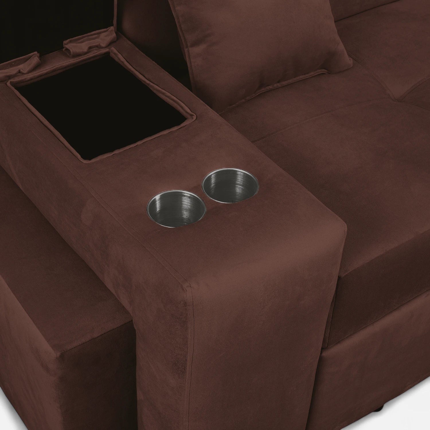 Sofá Cama Romeo - Tela Felpa Café