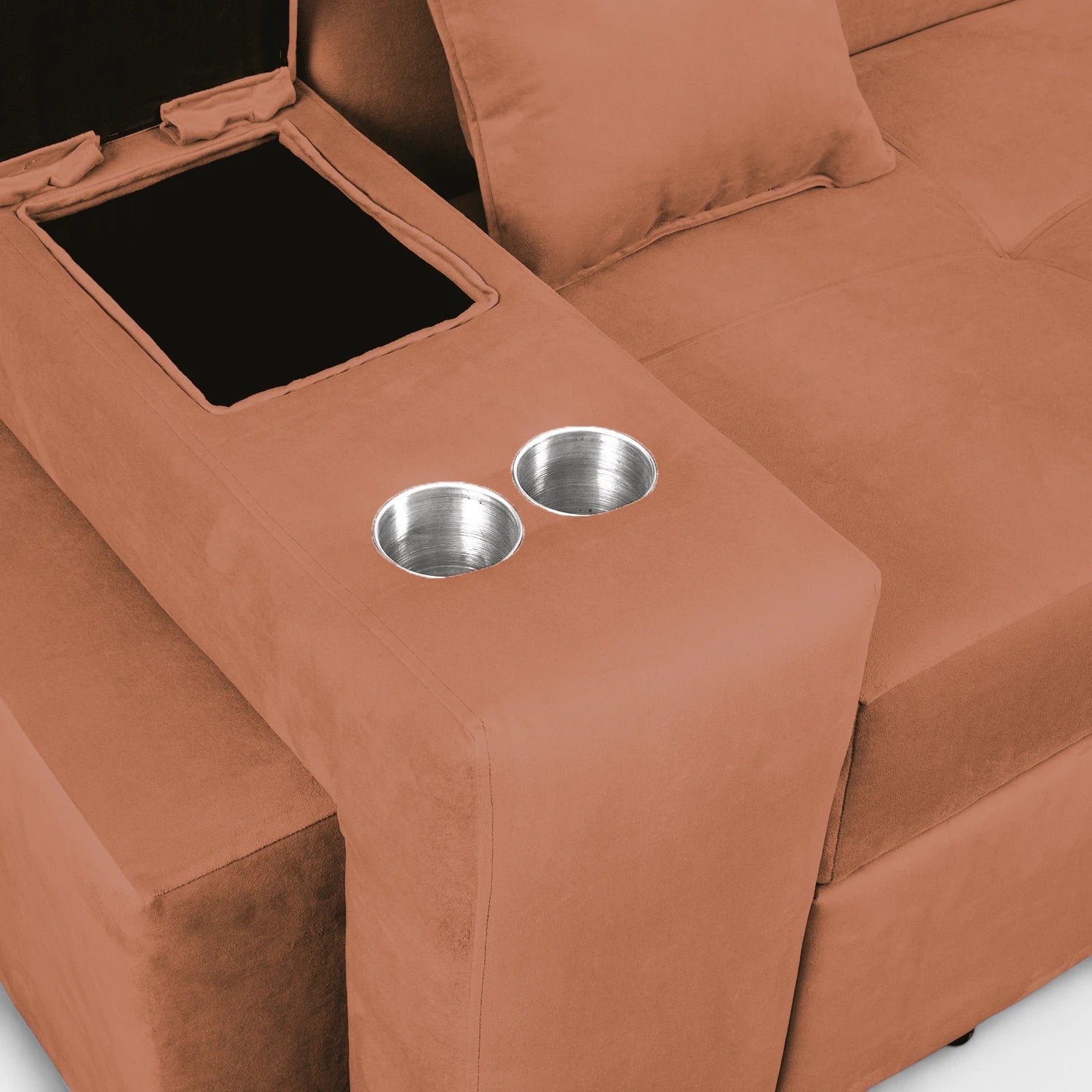 Sofá Cama Romeo - Tela Felpa Tostado