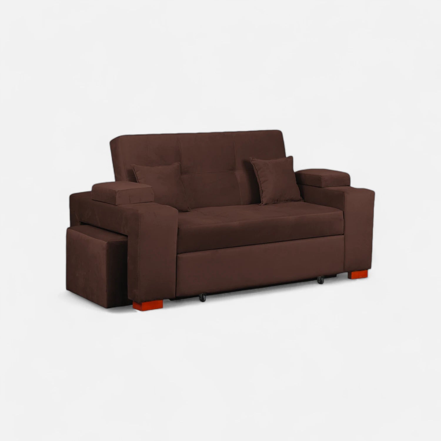 Sofá Cama Romeo - Tela Felpa Café