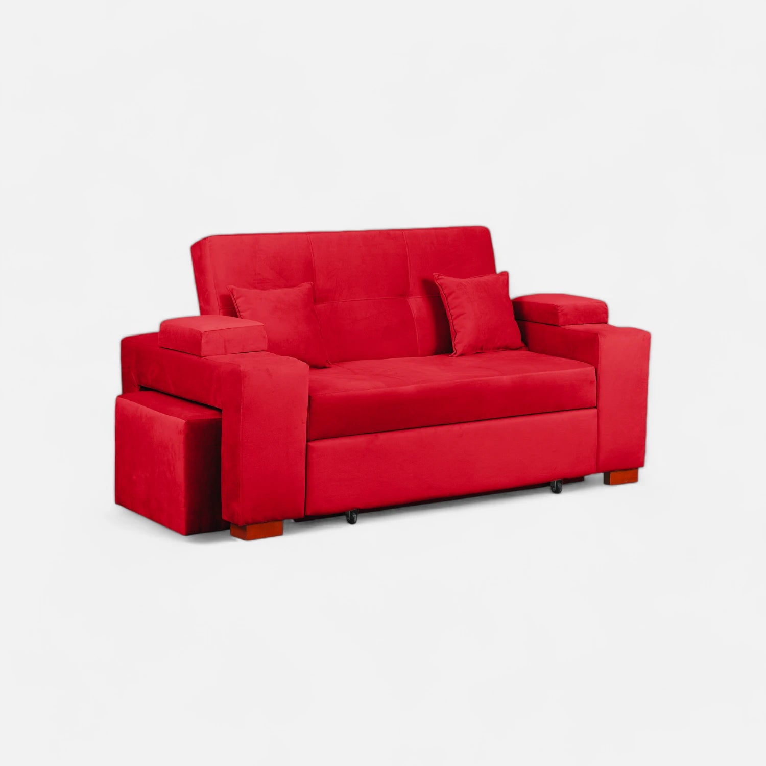 Sofá Cama Romeo - Tela Felpa Rojo