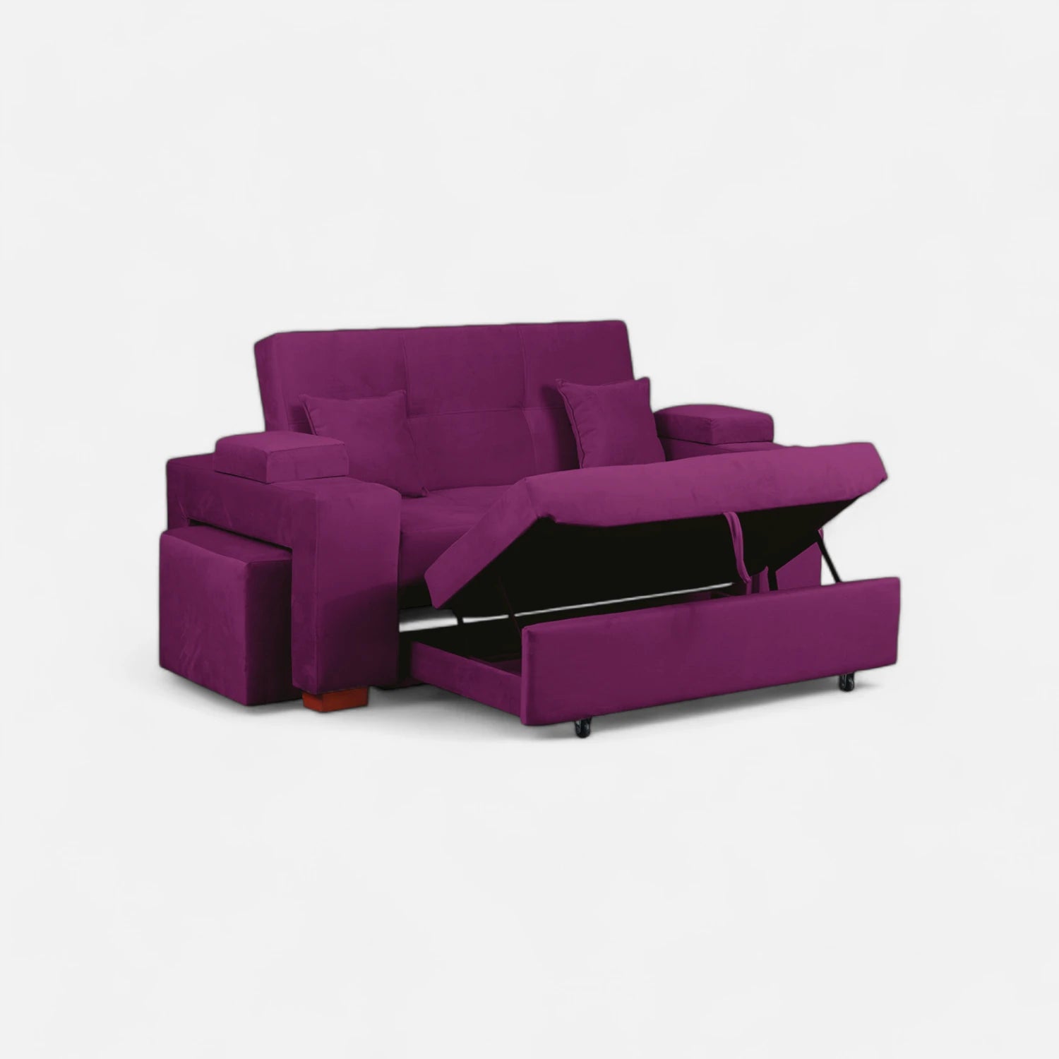 Sofá Cama Romeo - Tela Felpa Lila