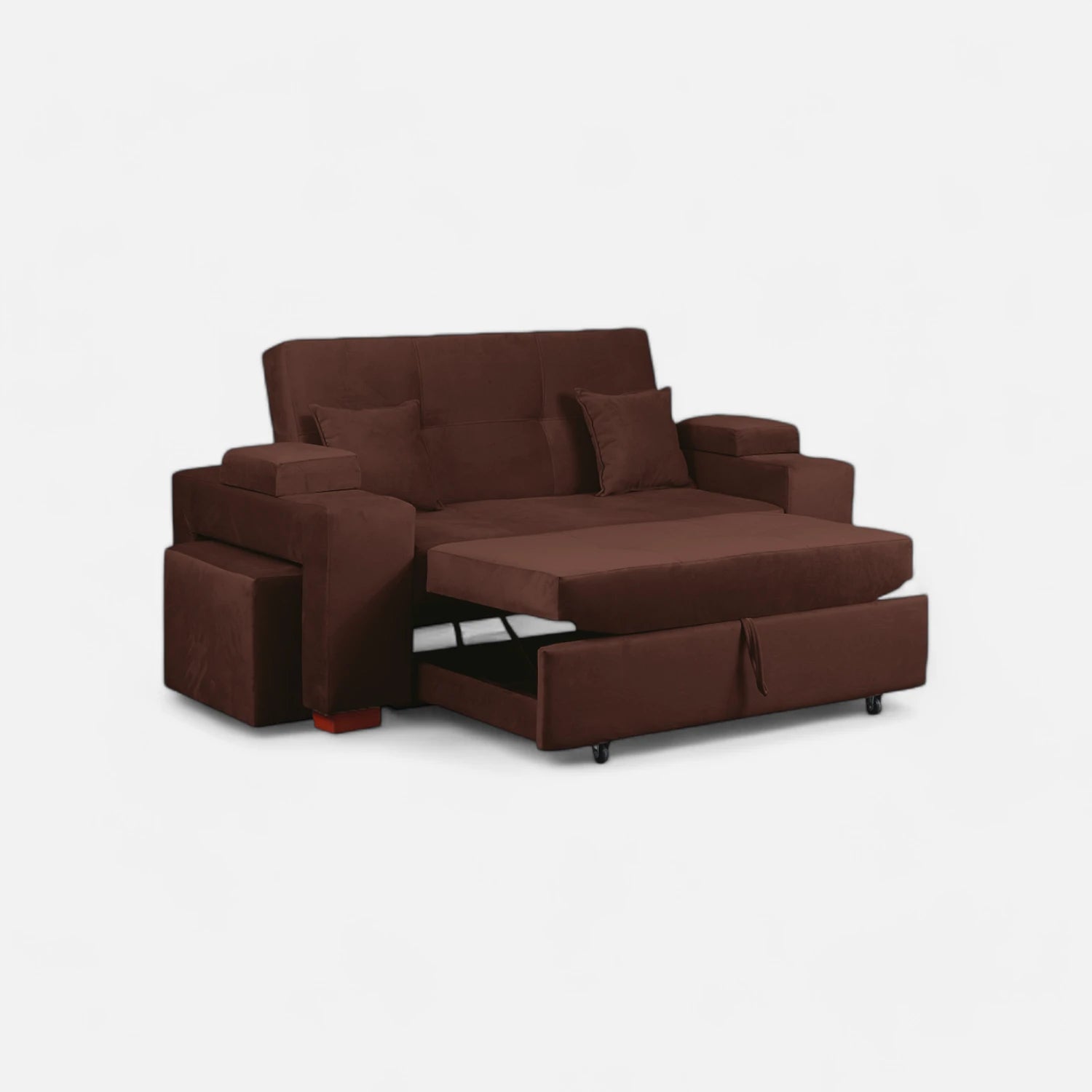 Sofá Cama Romeo - Tela Felpa Café