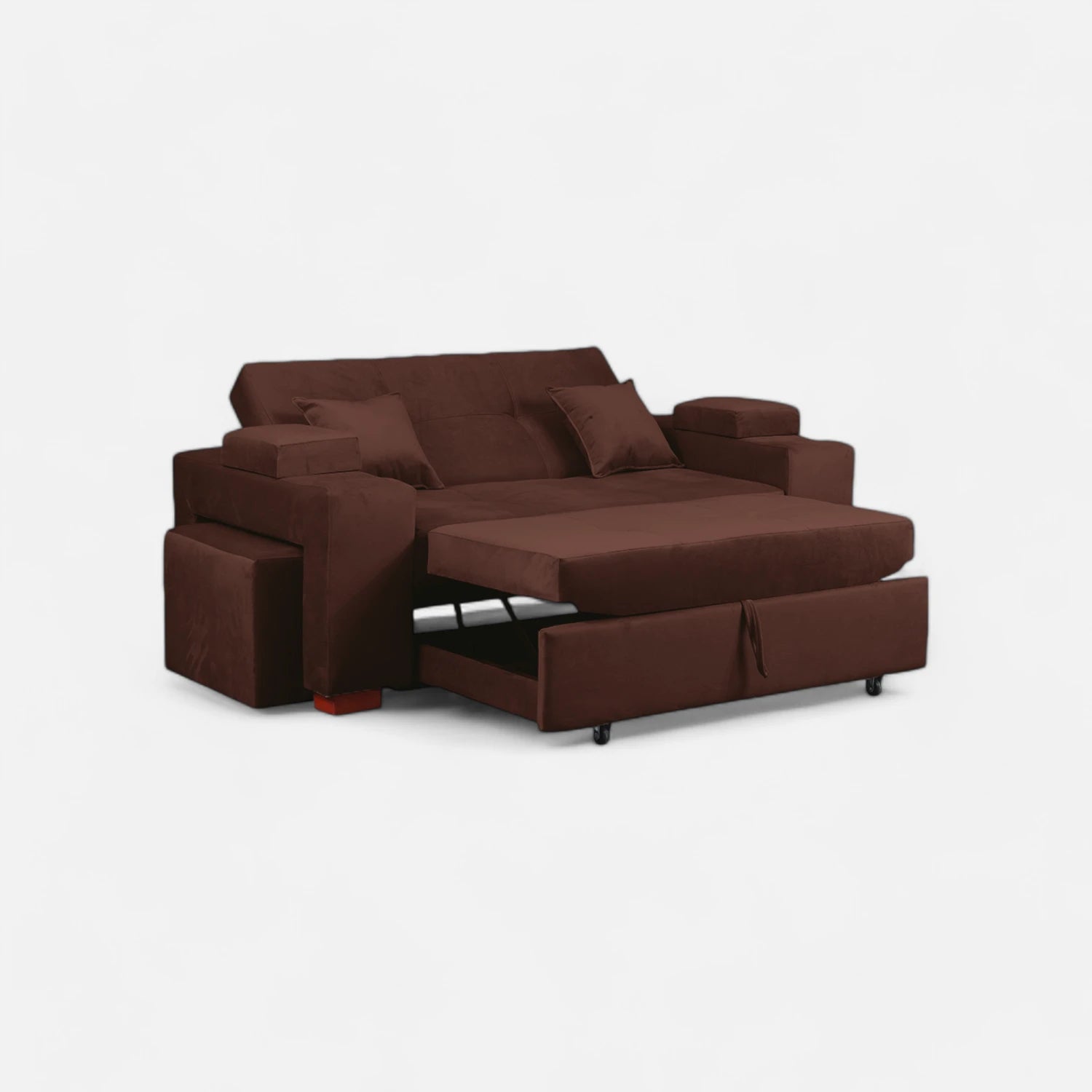 Sofá Cama Romeo - Tela Felpa Café