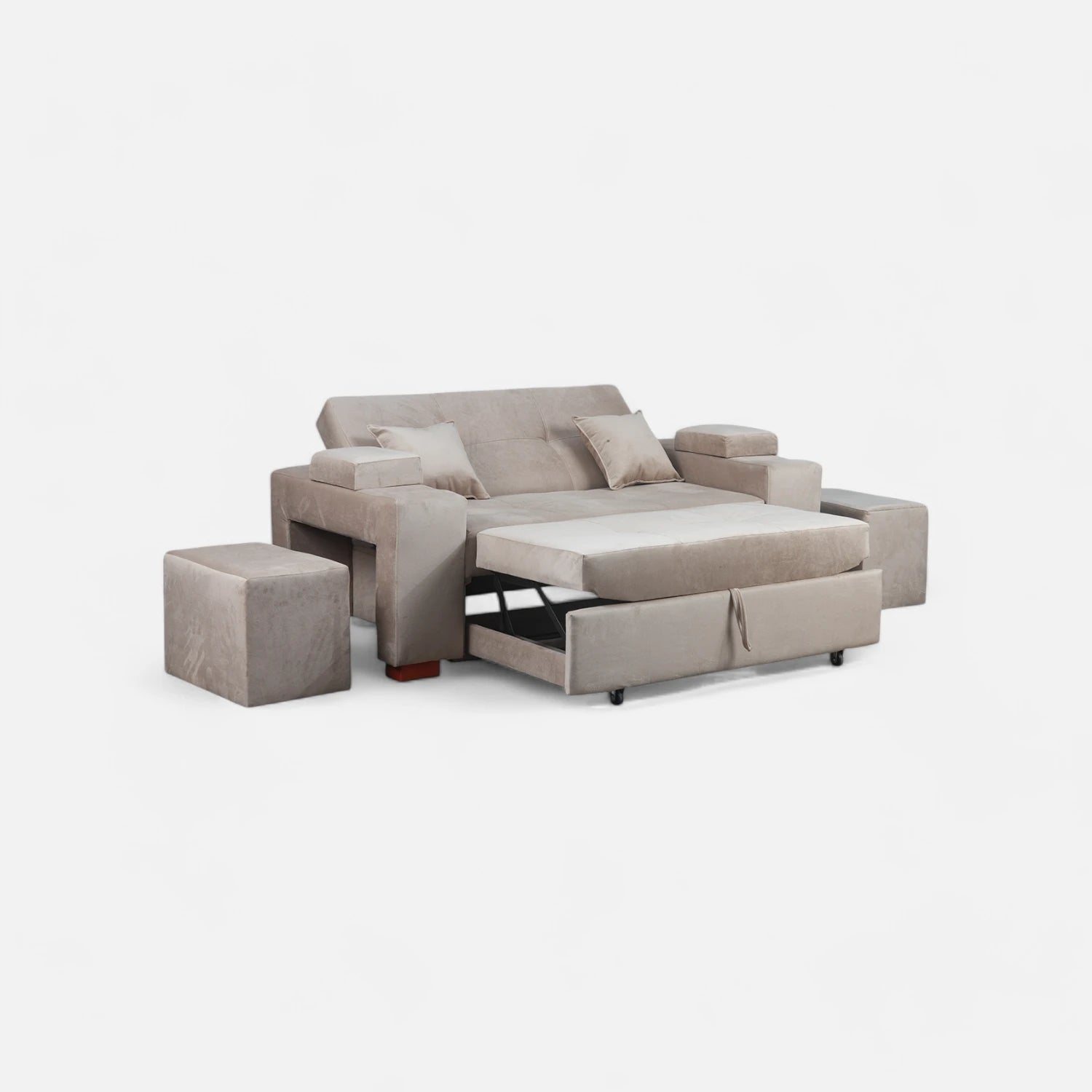 Sofá Cama Romeo - Tela Felpa Beige