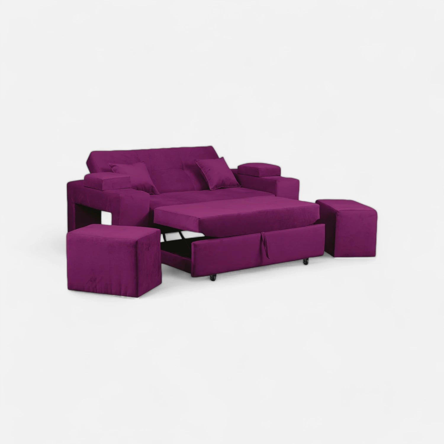 Sofá Cama Romeo - Tela Felpa Lila