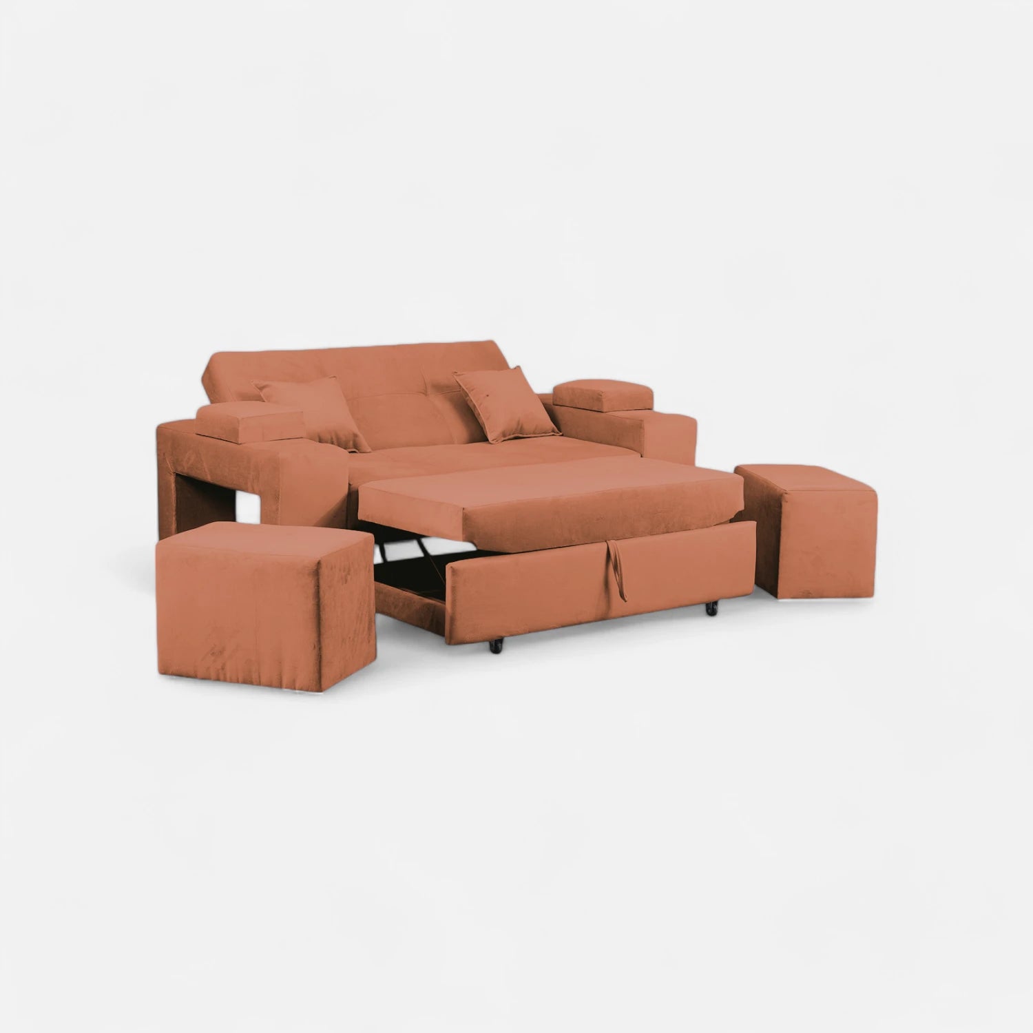 Sofá Cama Romeo - Tela Felpa Tostado