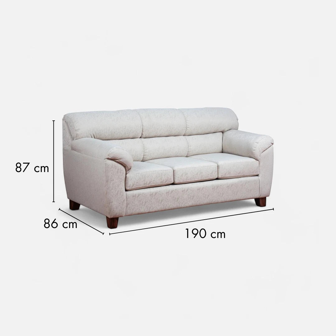 Sofá Ivannia 3 Cuerpos - Tela Lino Sidelli Beige