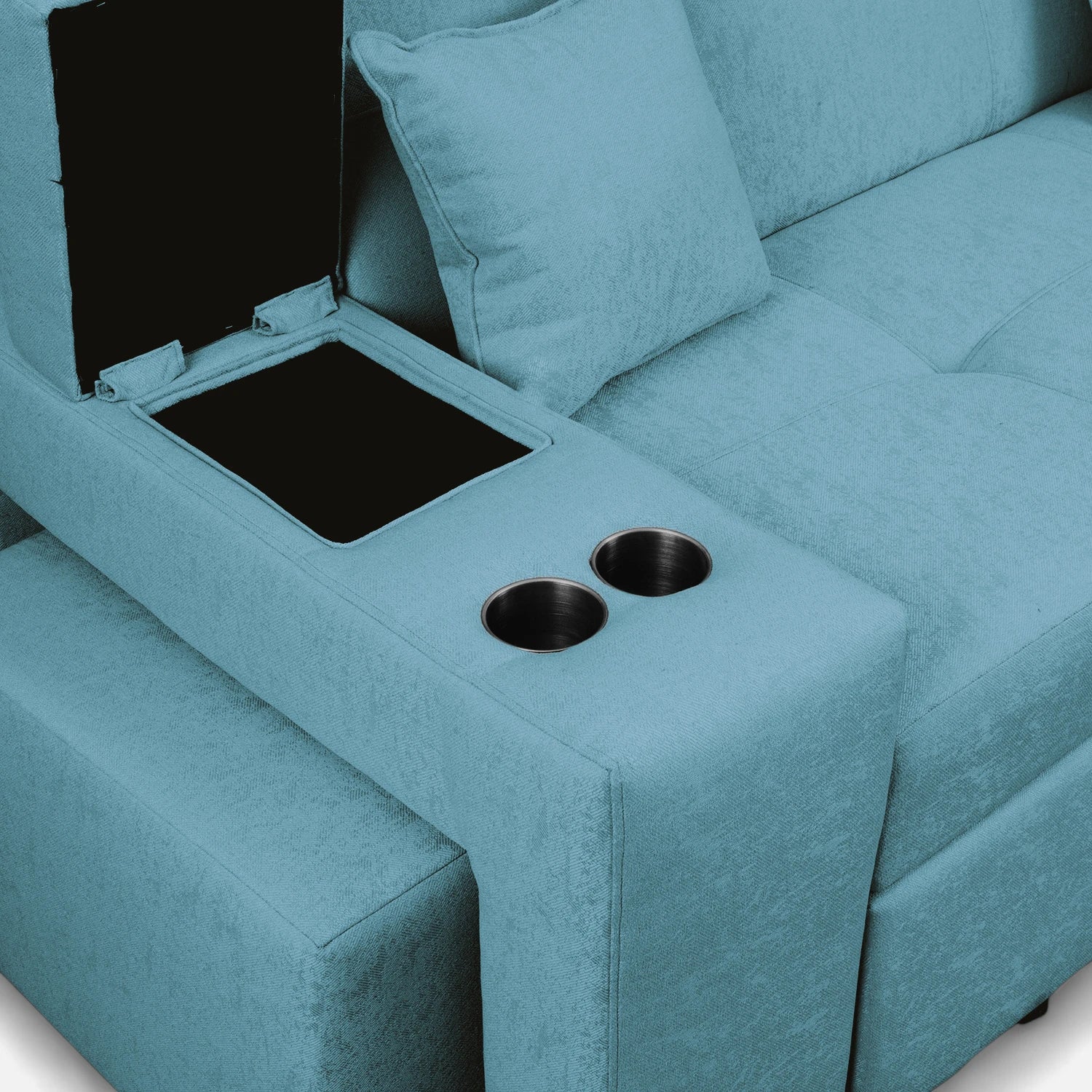 Sofá Cama Romeo - Tela Lino Sidelli Azul Claro