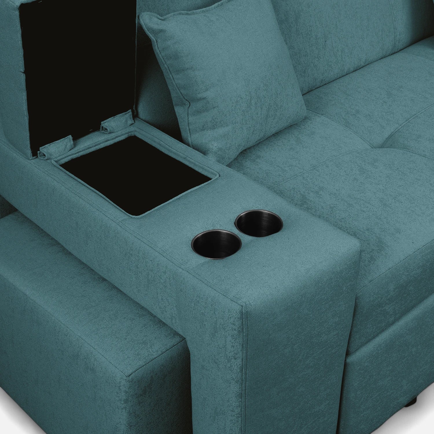 Sofá Cama Romeo - Tela Lino Sidelli Azul Petróleo