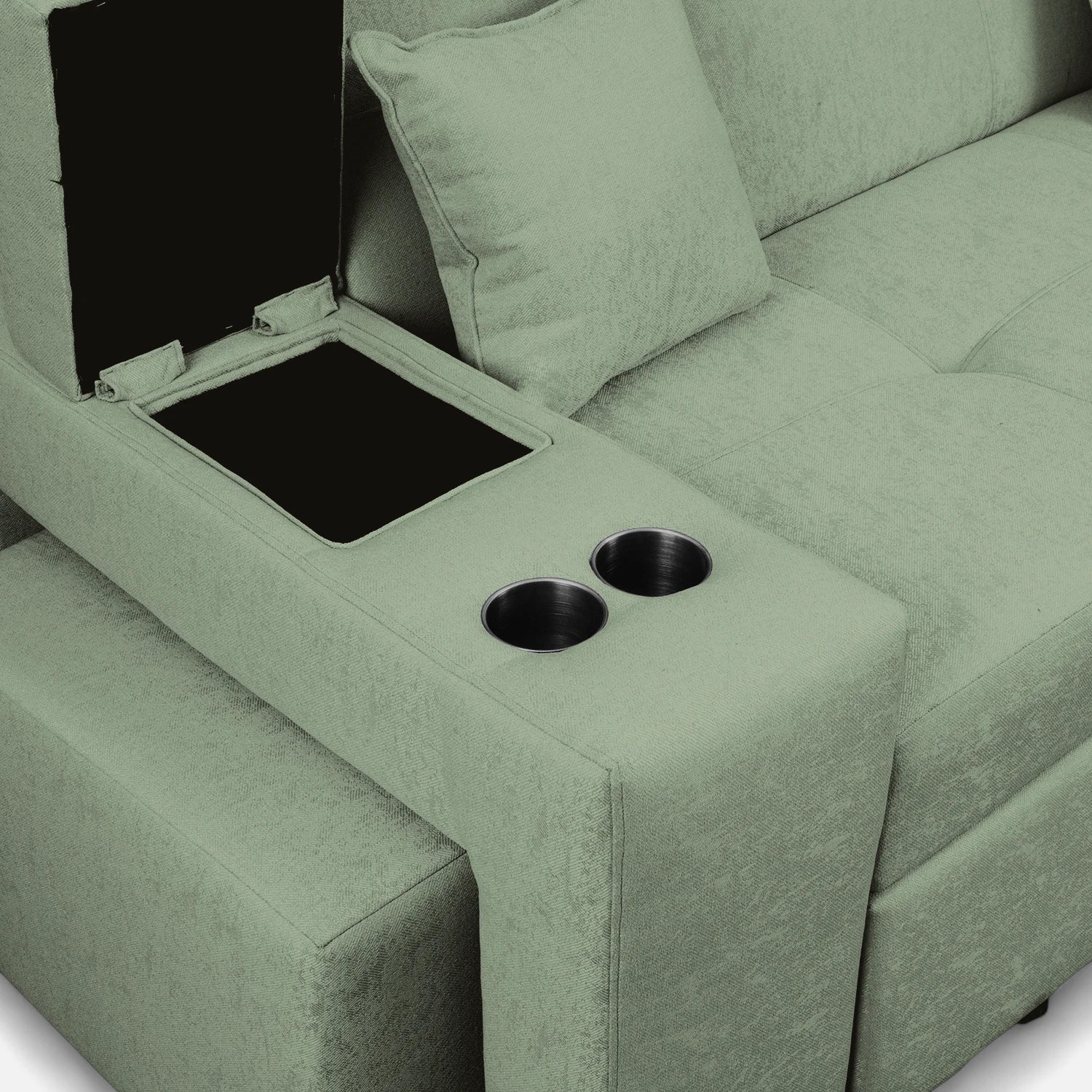 Sofá Cama Romeo - Tela Lino Sidelli Verde Agua