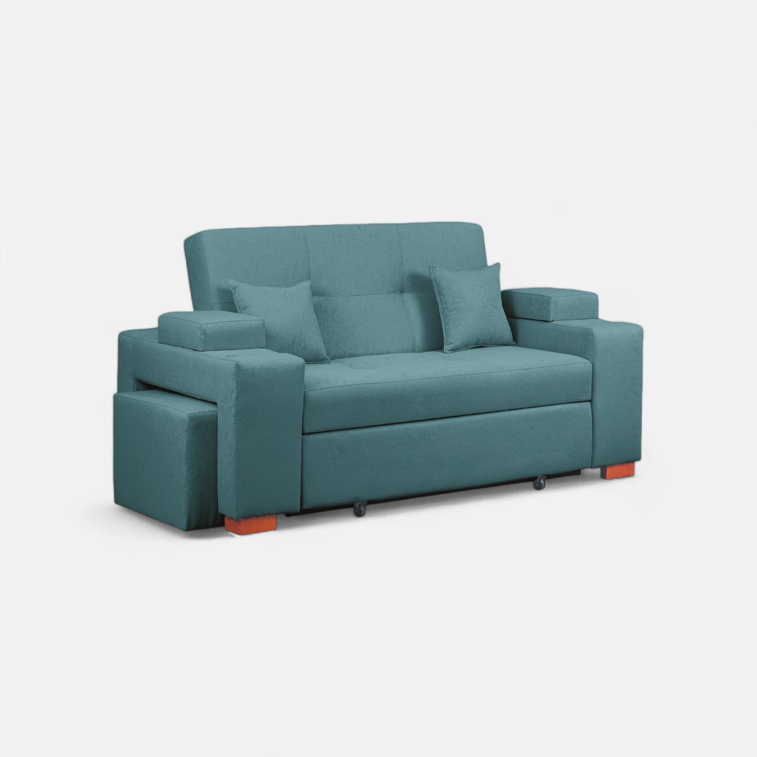 Sofá Cama Romeo - Tela Lino Sidelli Azul Petróleo