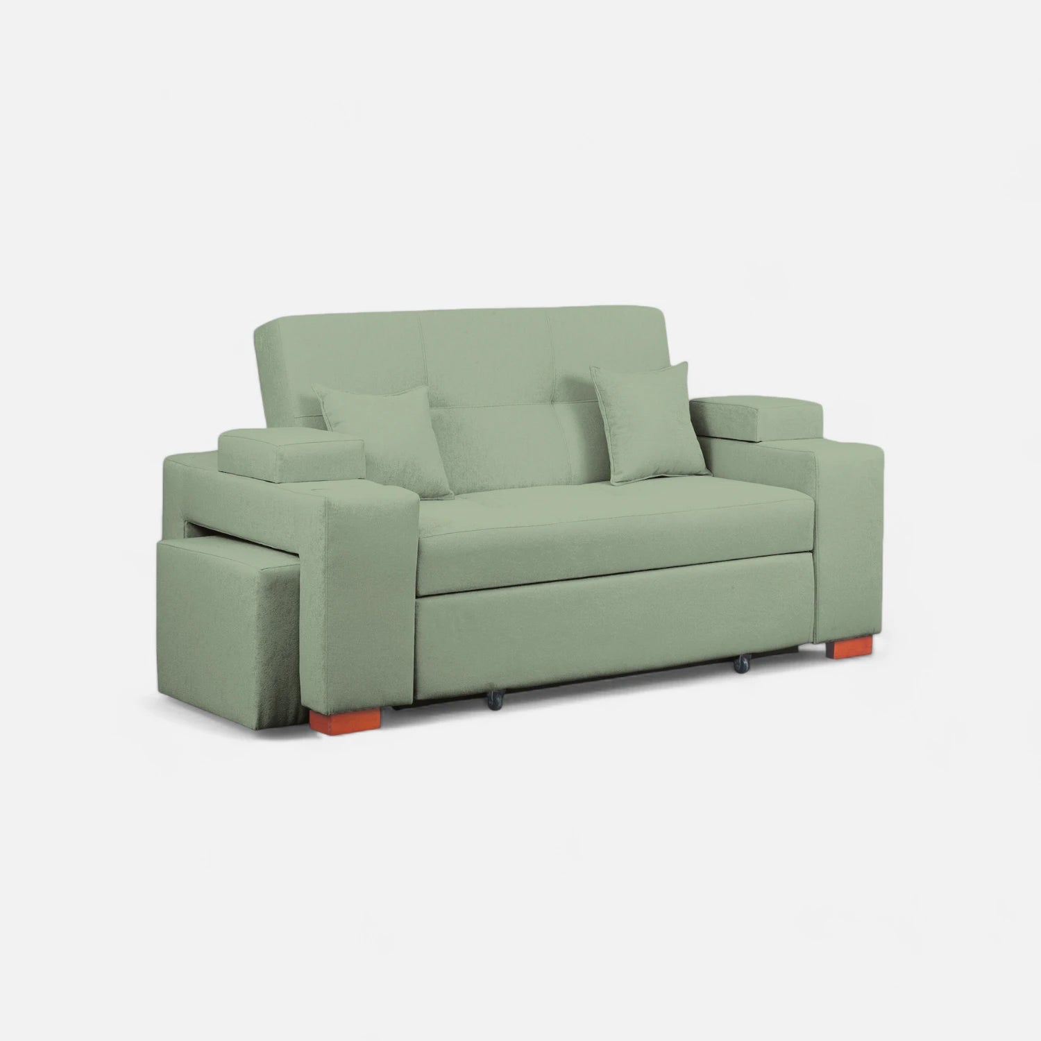 Sofá Cama Romeo - Tela Lino Sidelli Verde Agua