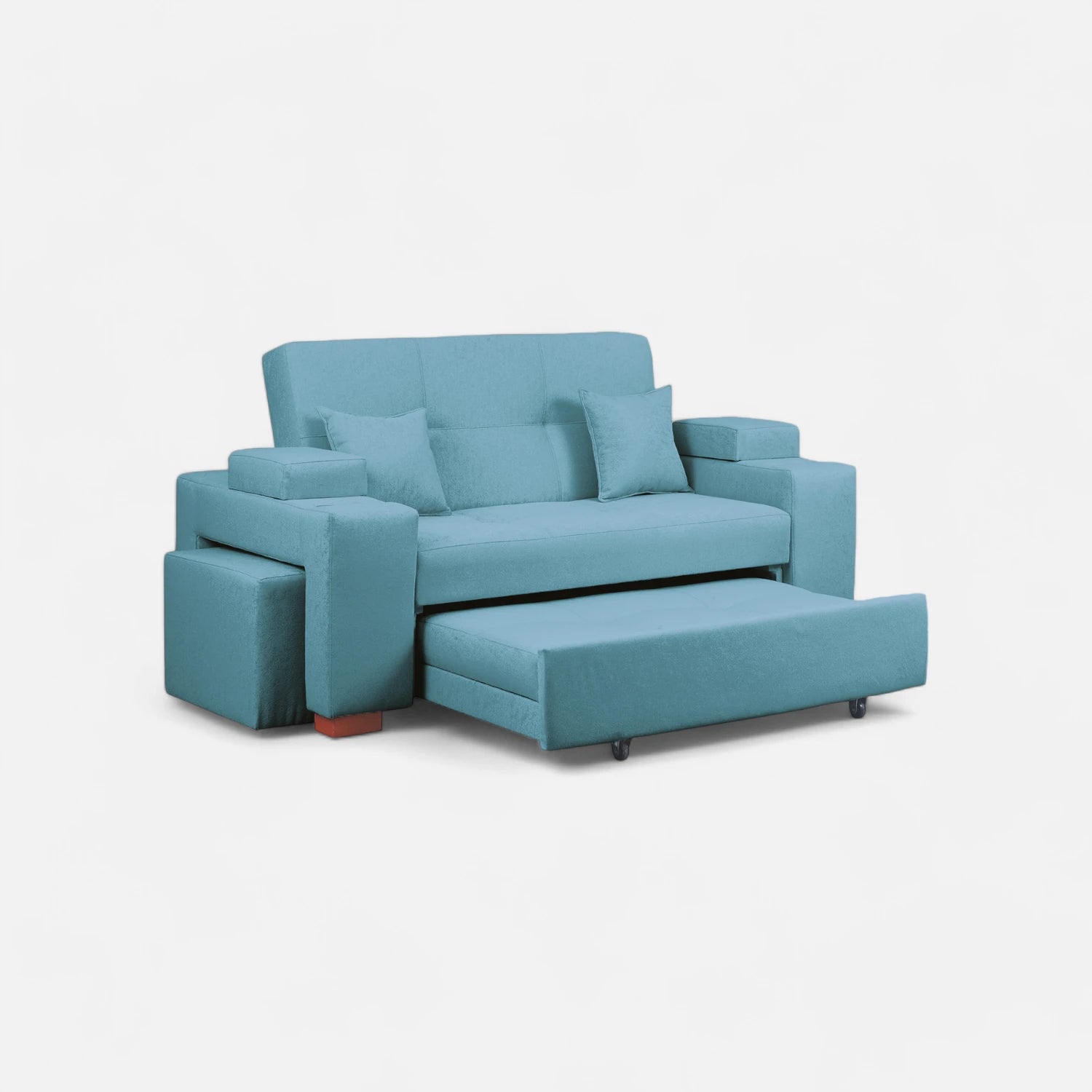 Sofá Cama Romeo - Tela Lino Sidelli Azul Claro