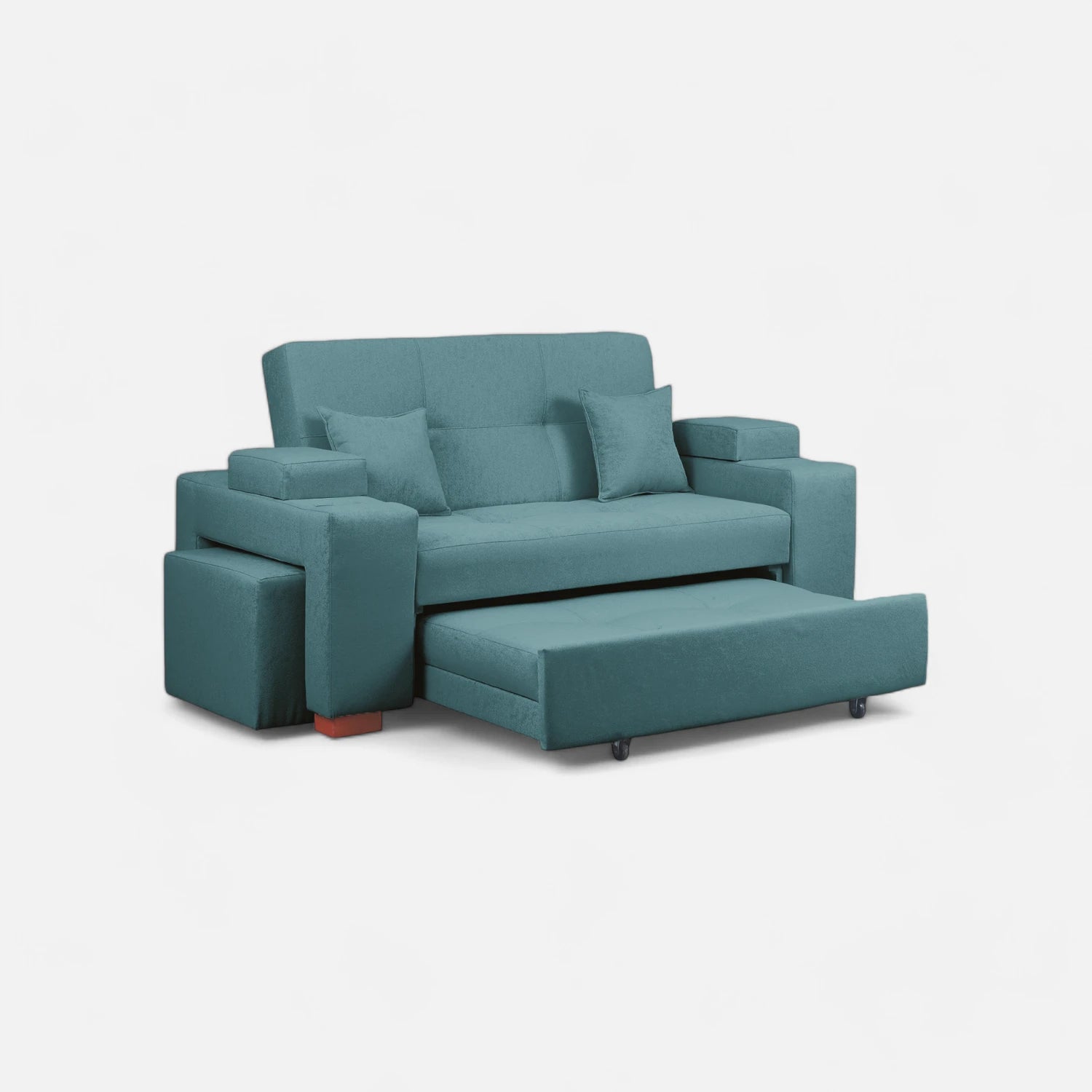 Sofá Cama Romeo - Tela Lino Sidelli Azul Petróleo