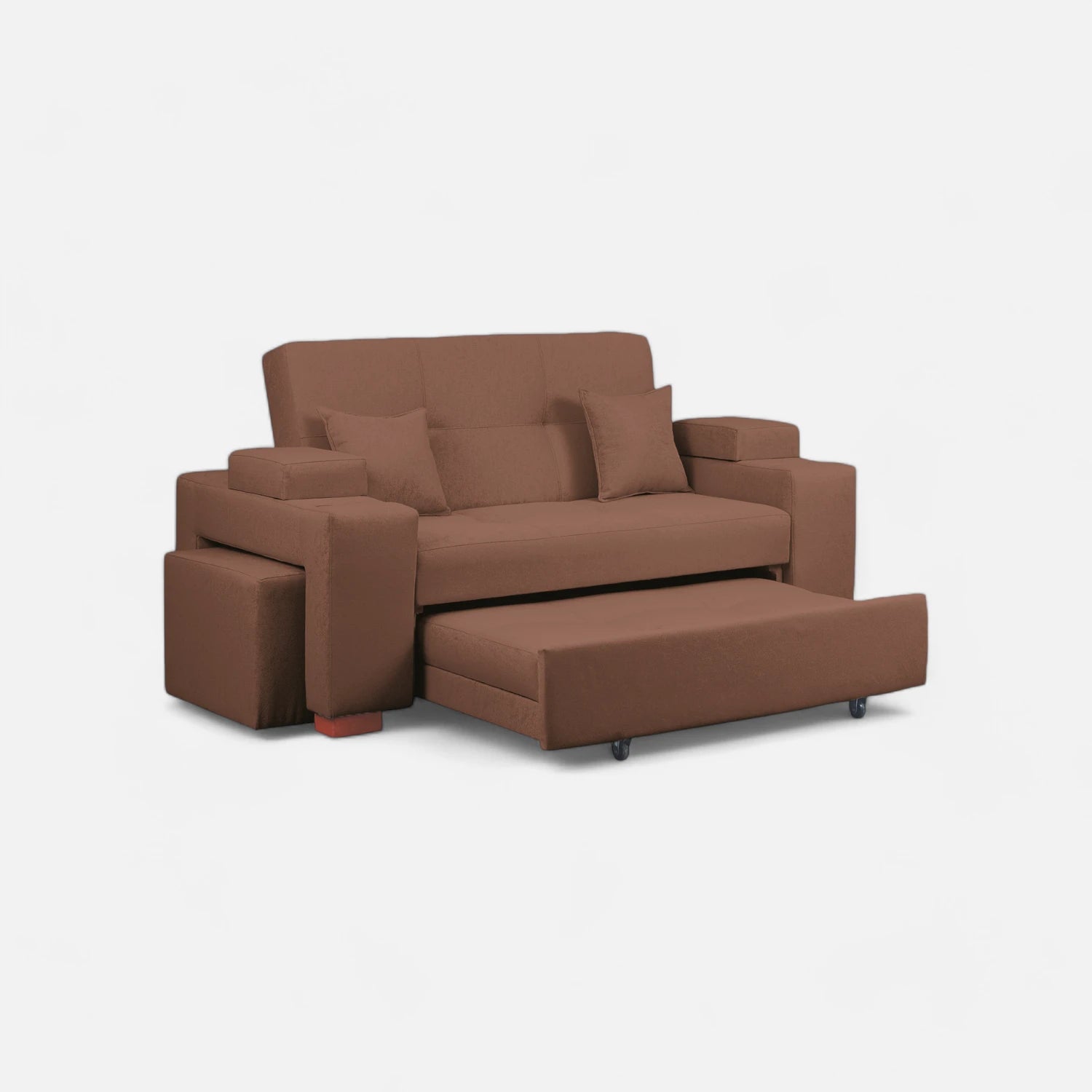 Sofá Cama Romeo - Tela Lino Sidelli Café