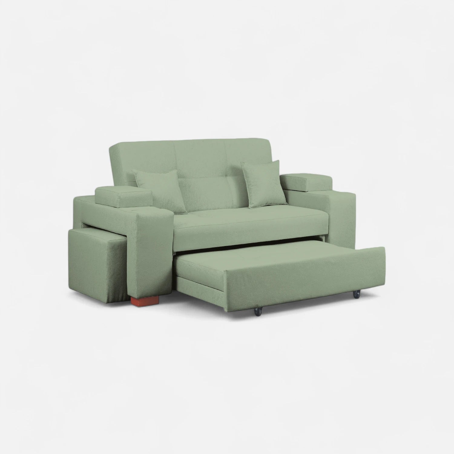 Sofá Cama Romeo - Tela Lino Sidelli Verde Agua