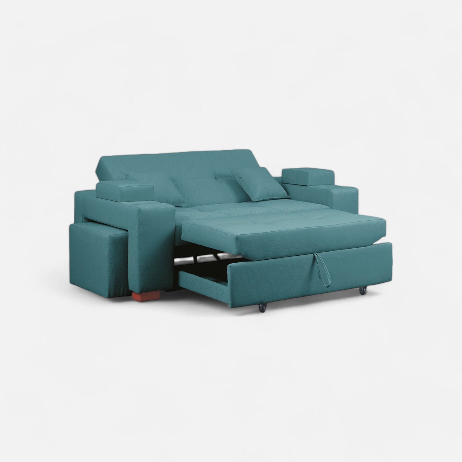 Sofá Cama Romeo - Tela Lino Sidelli Azul Petróleo