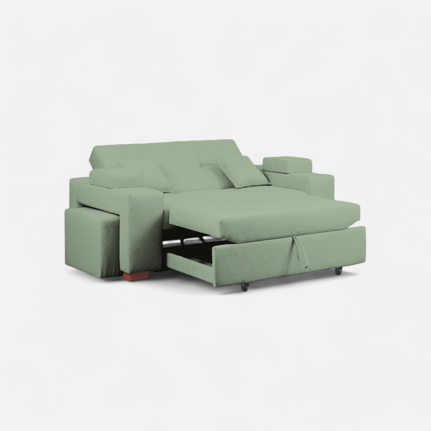 Sofá Cama Romeo - Tela Lino Sidelli Verde Agua