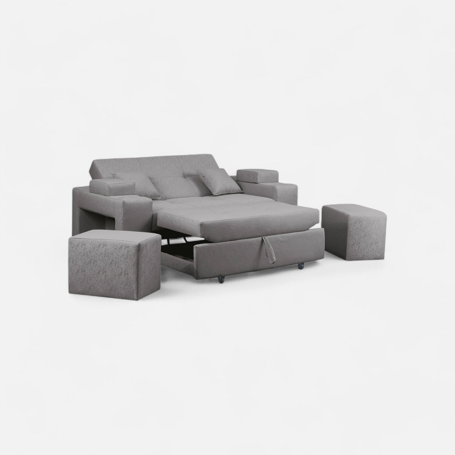 Sofá Cama Romeo - Tela Lino Sidelli Gris