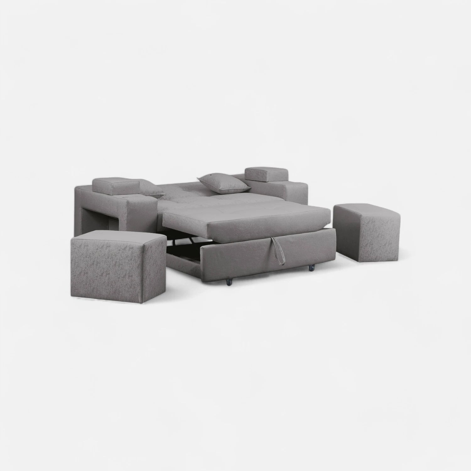 Sofá Cama Romeo - Tela Lino Sidelli Gris