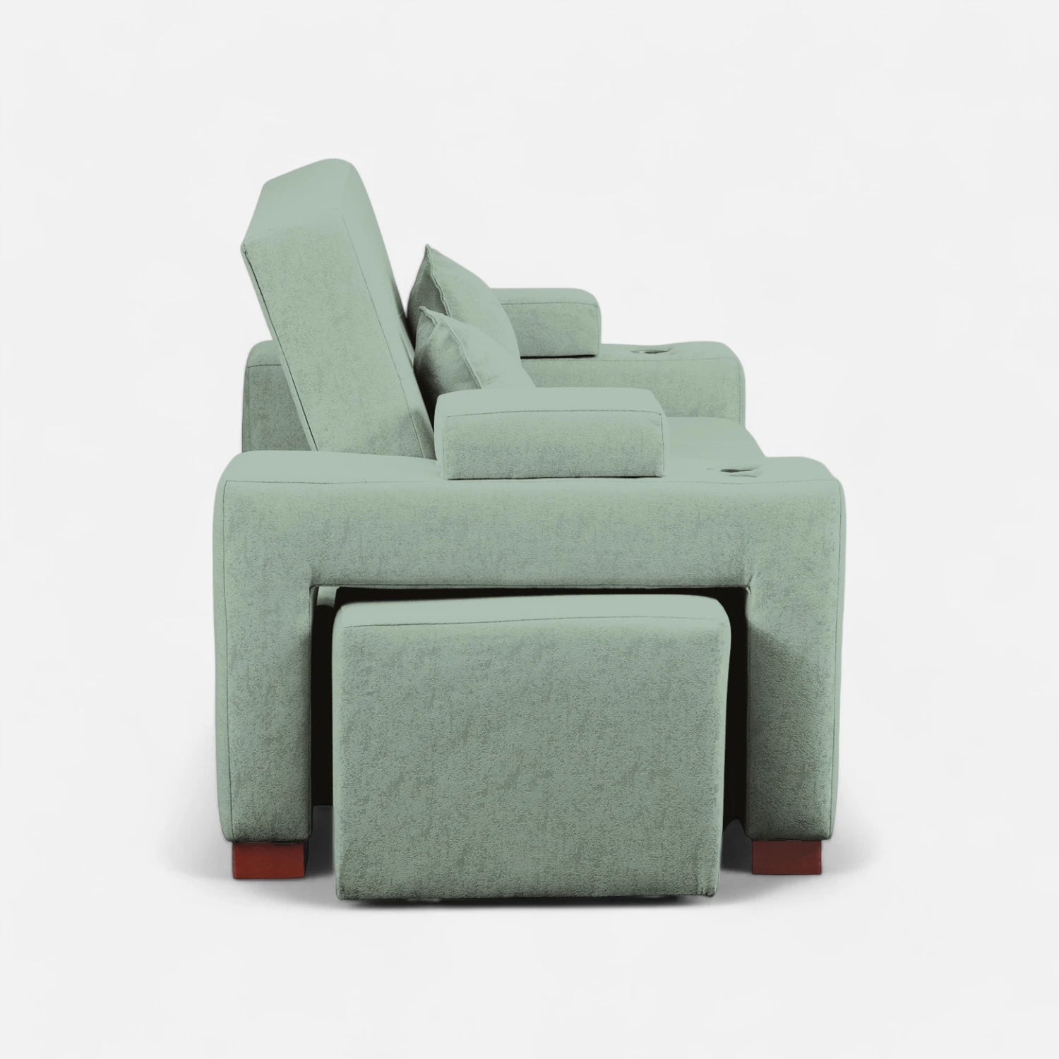 Sofá Cama Romeo - Tela Lino Bahía Verde Agua