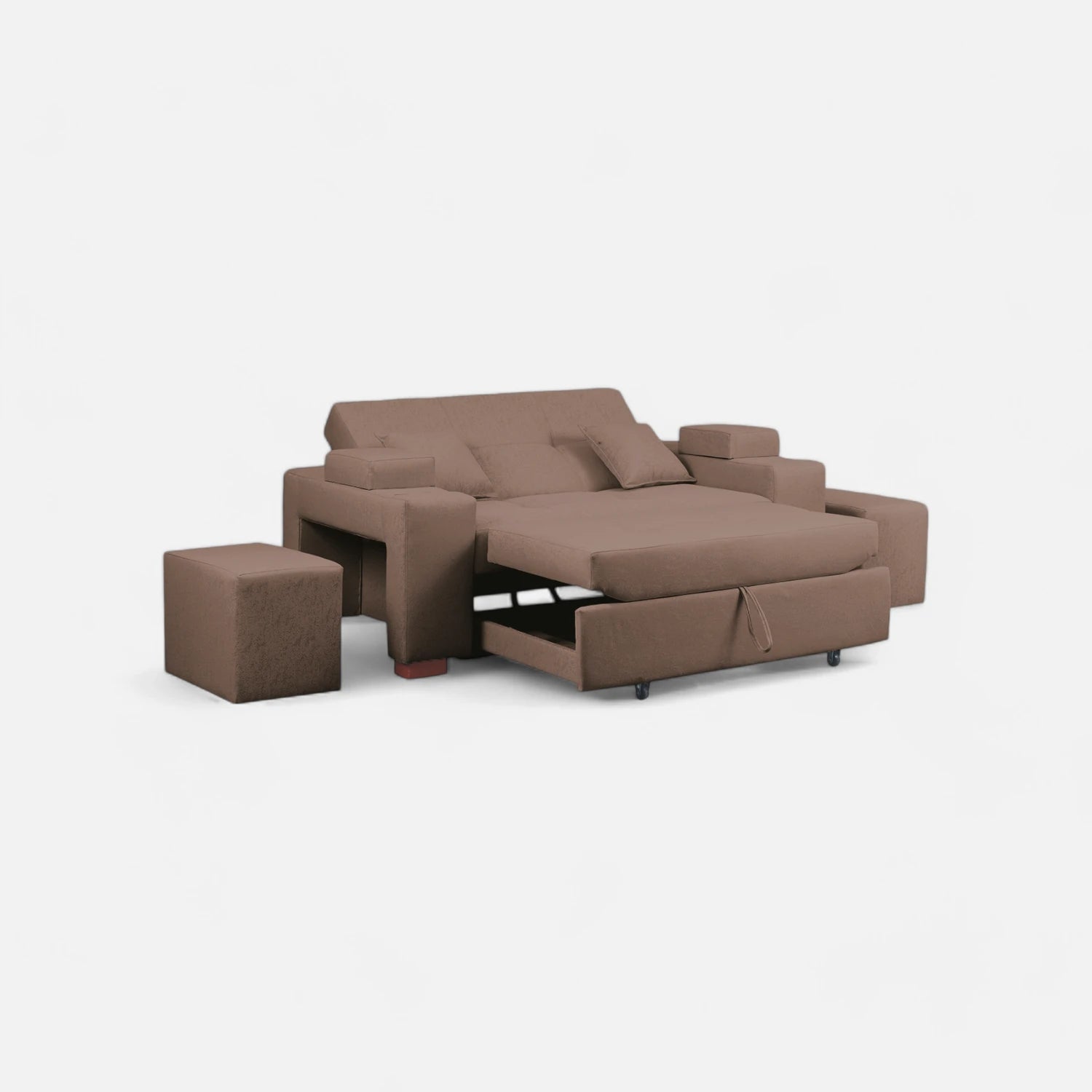 Sofá Cama Romeo - Tela Lino Bahía Café