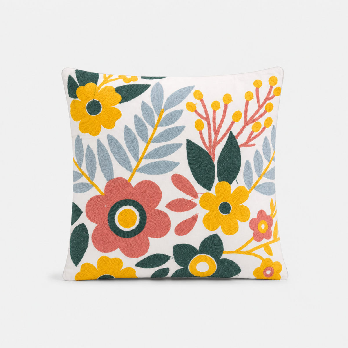 Cojín decorativo flores gráficas 50 x 50 cm - vista frontal
