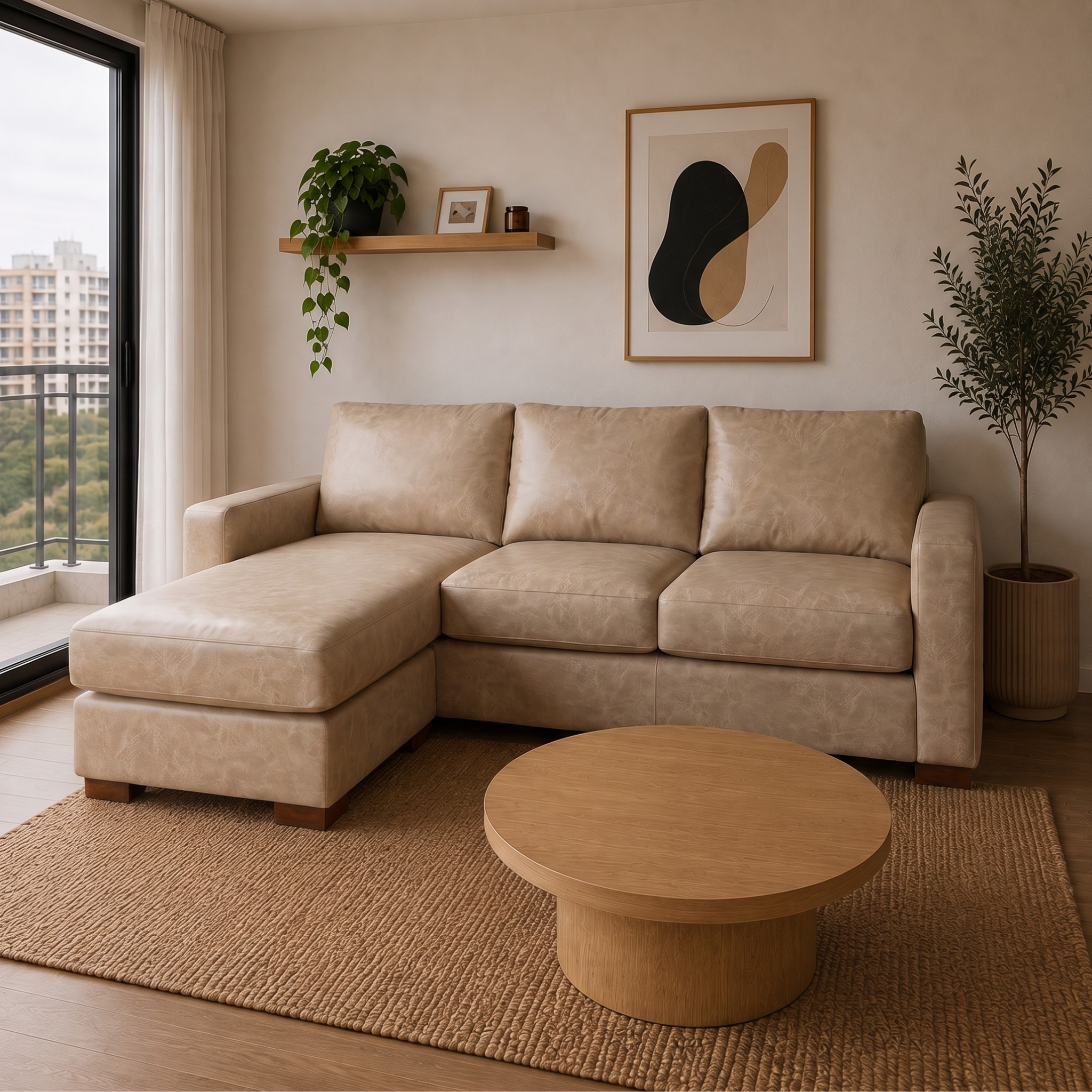 Seccional Magic - Cuero Sintético Auris Beige