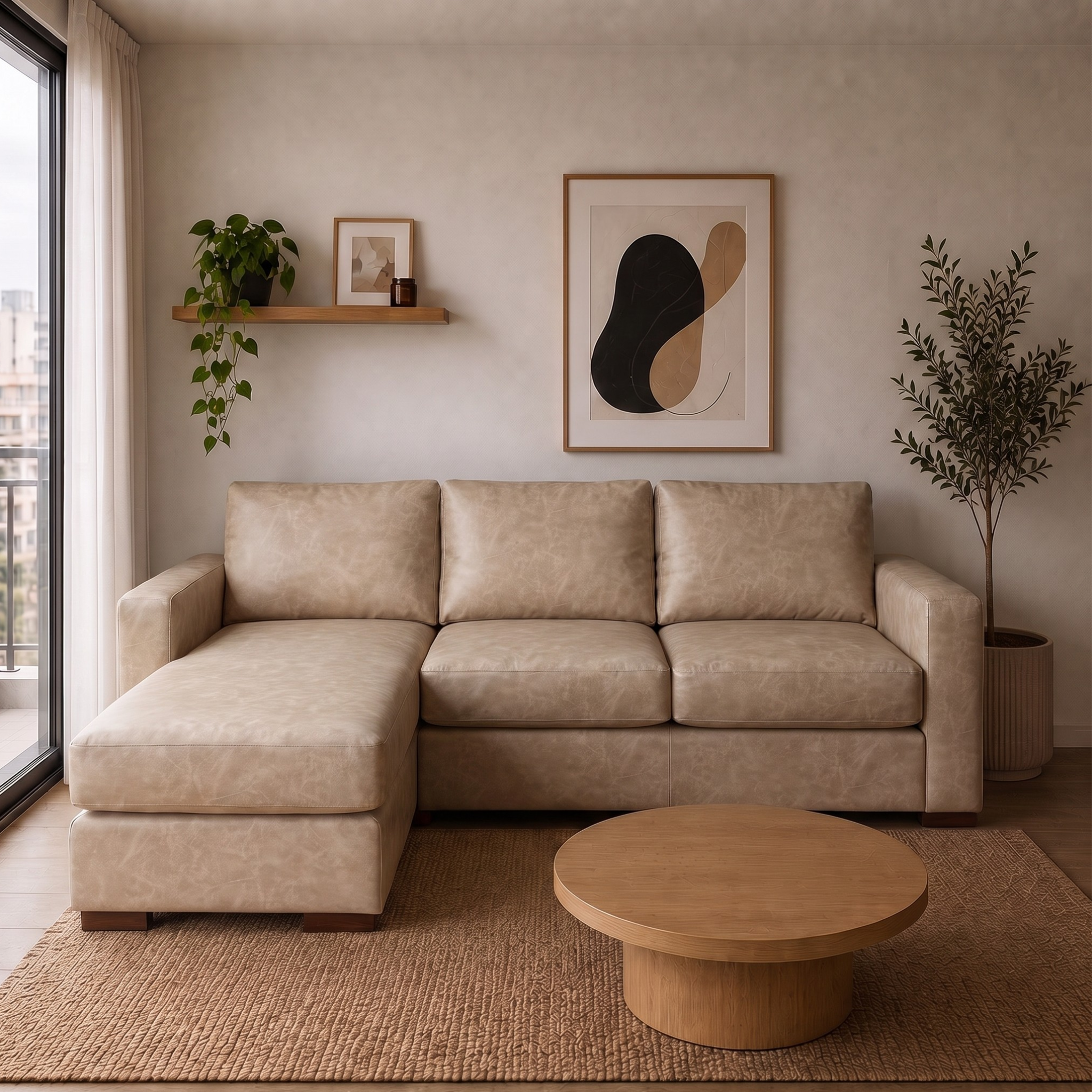 Seccional Magic - Cuero Sintético Auris Beige