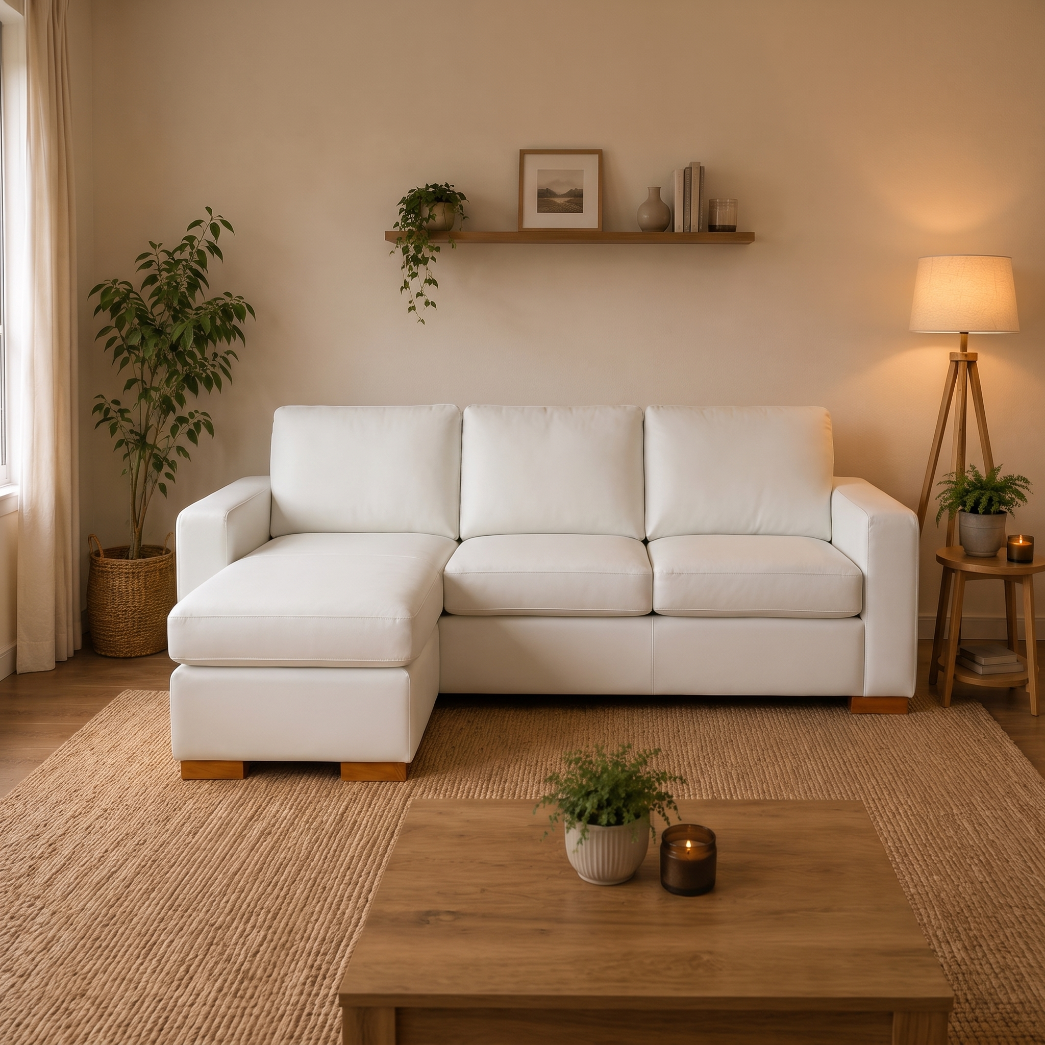 Seccional Magic Cuero Sintético Beige