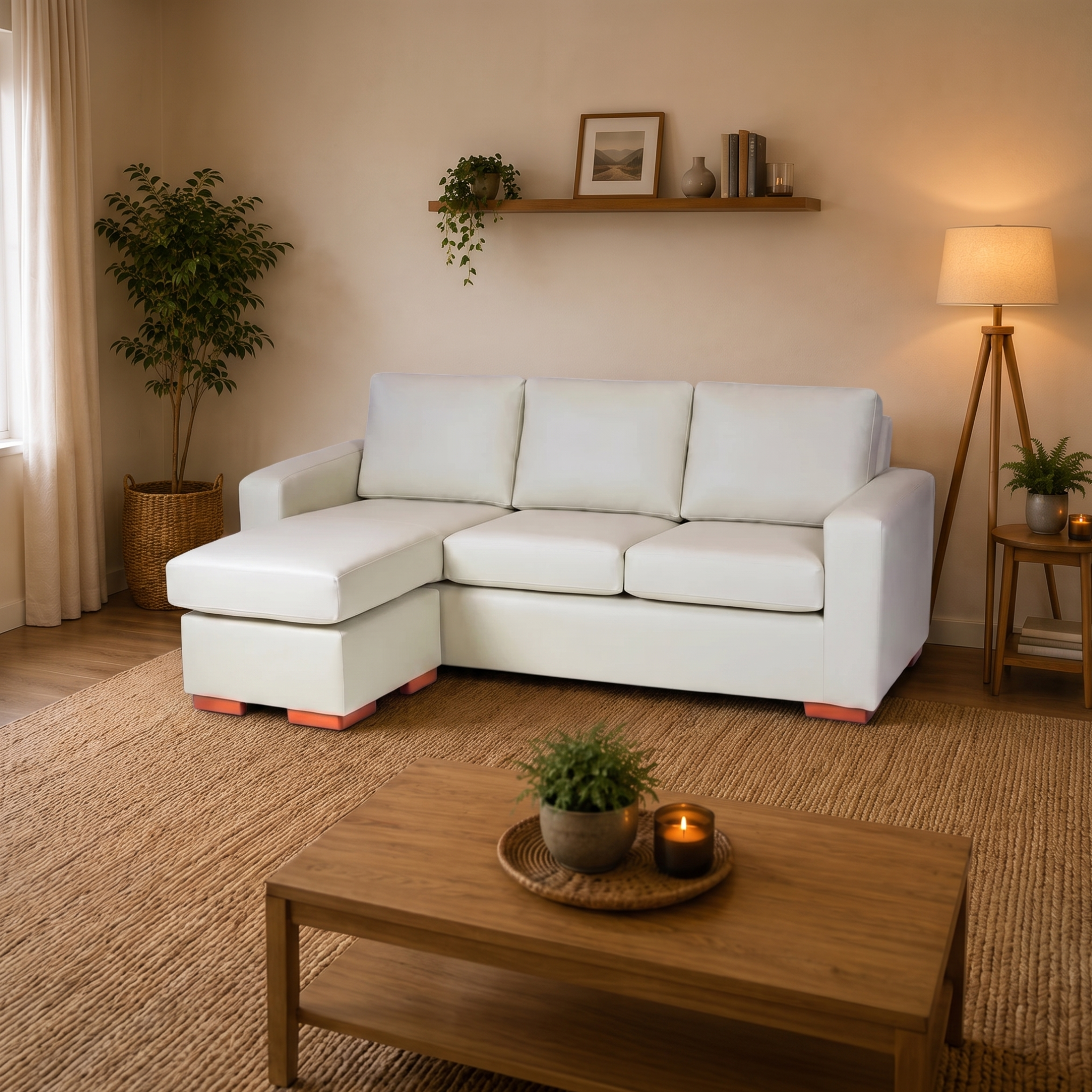 Seccional Magic Cuero Sintético Beige