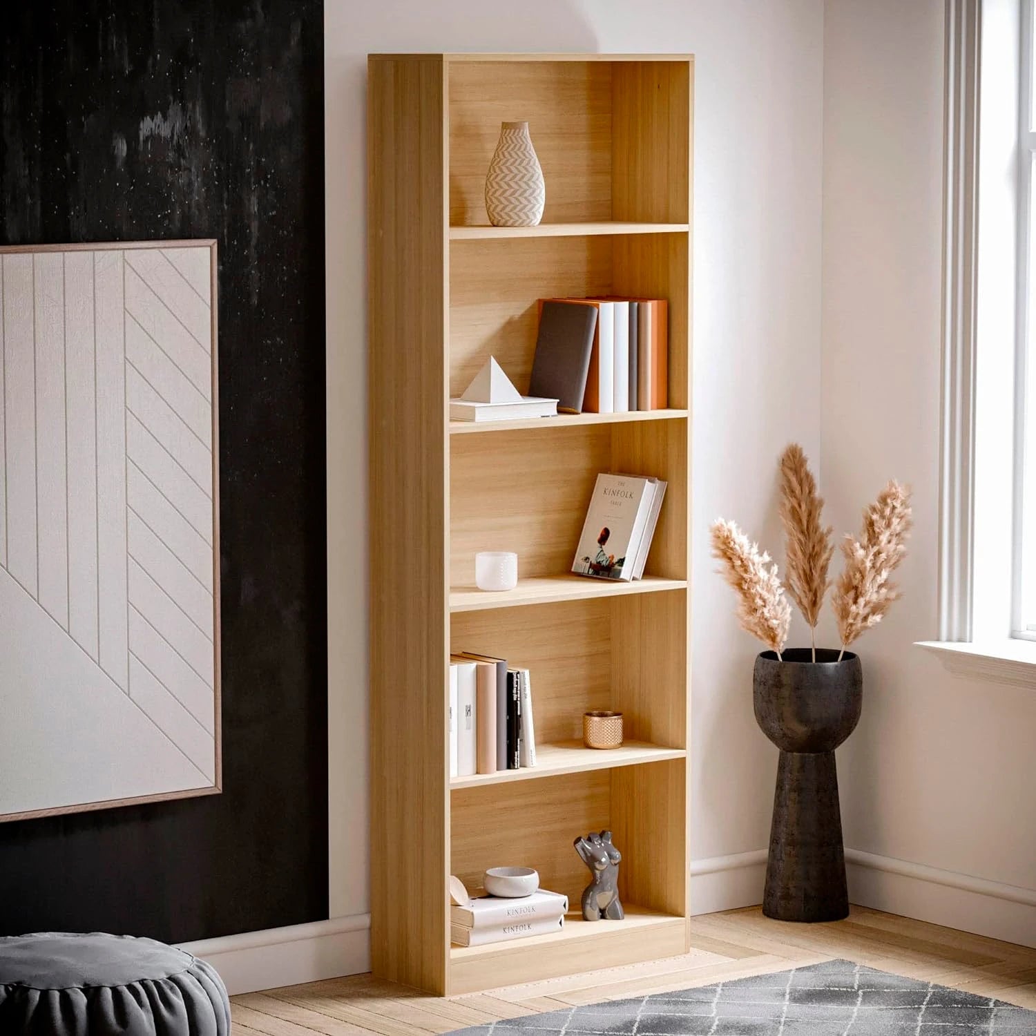 Librero Billy de 5 Espacios Alto - Madera