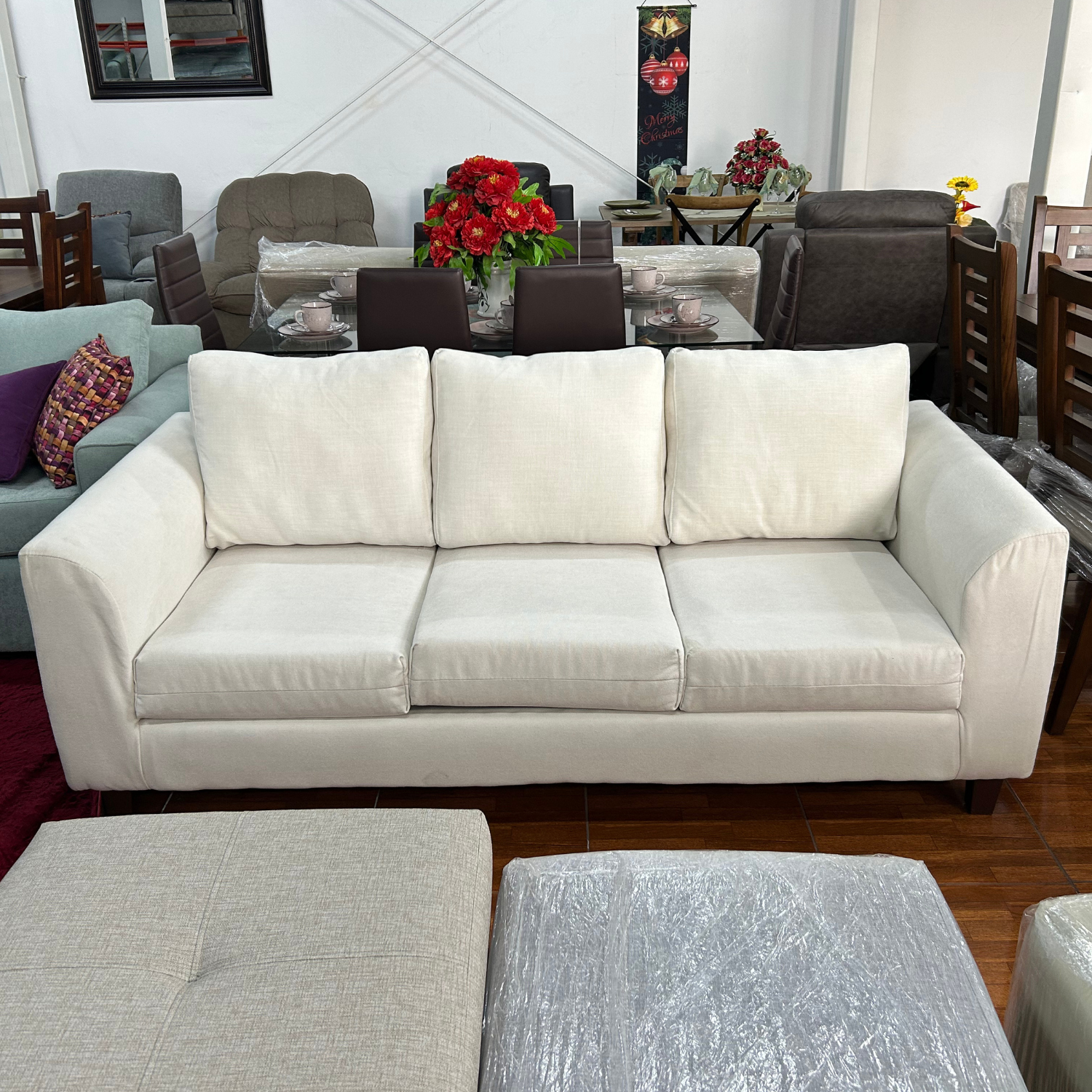 Sofá Verona 3 Cuerpos  - Tela Lino Beige (2da selección)