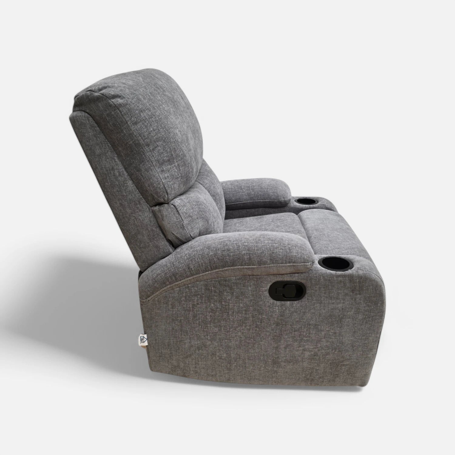 Bergere Reclinable Dante Gris Con Posavasos