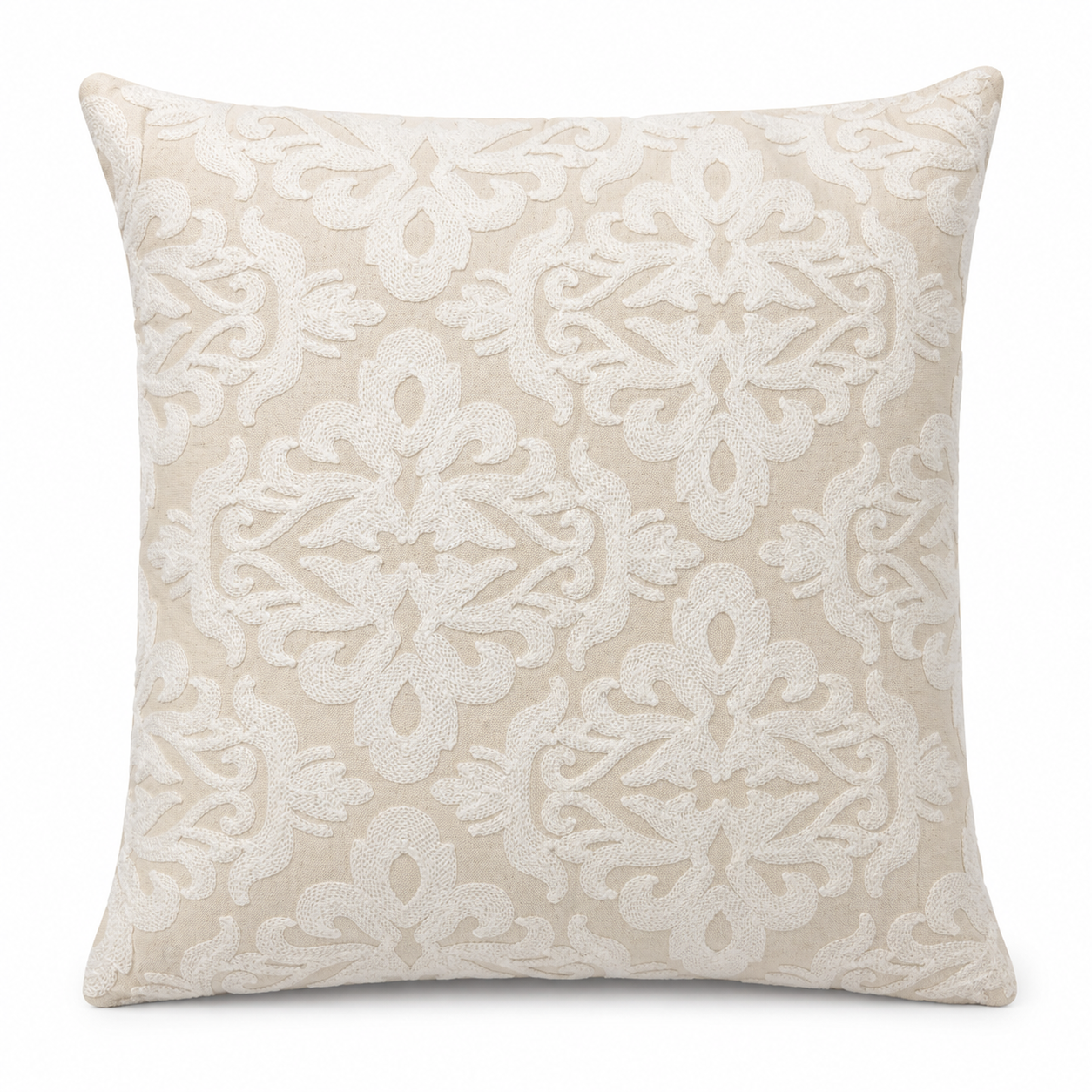 Cojín Decorativo Damasco Marfil 50x50cm | mueblesamerica.cl
