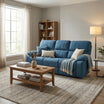 Bergere Victoria en tela chenille azul | mueblesamerica.cl