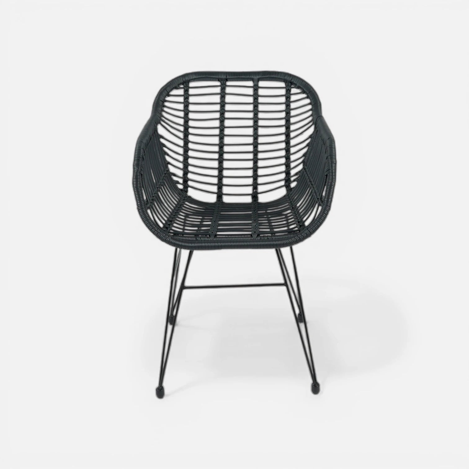 Butaca con Apoyabrazos de Terraza Rattan Grecia Color Negro