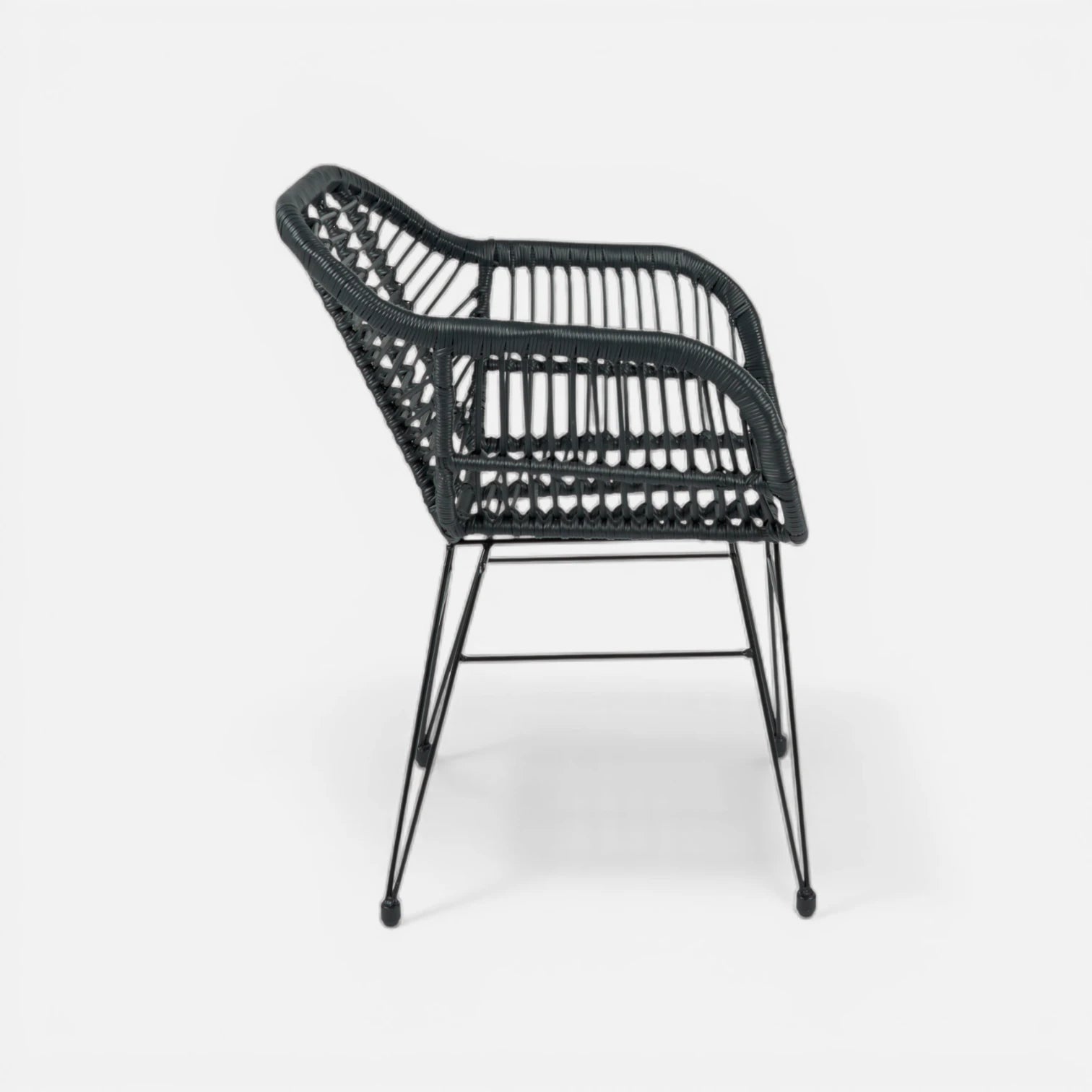 Butaca con Apoyabrazos de Terraza Rattan Grecia Color Negro