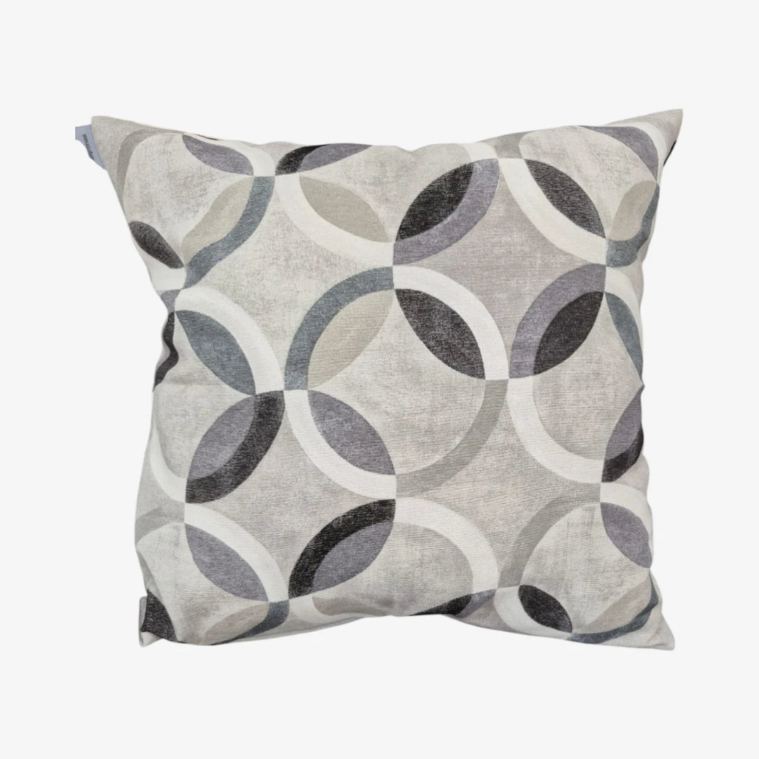 Cojín de lona española con círculos grises | mueblesamerica.cl