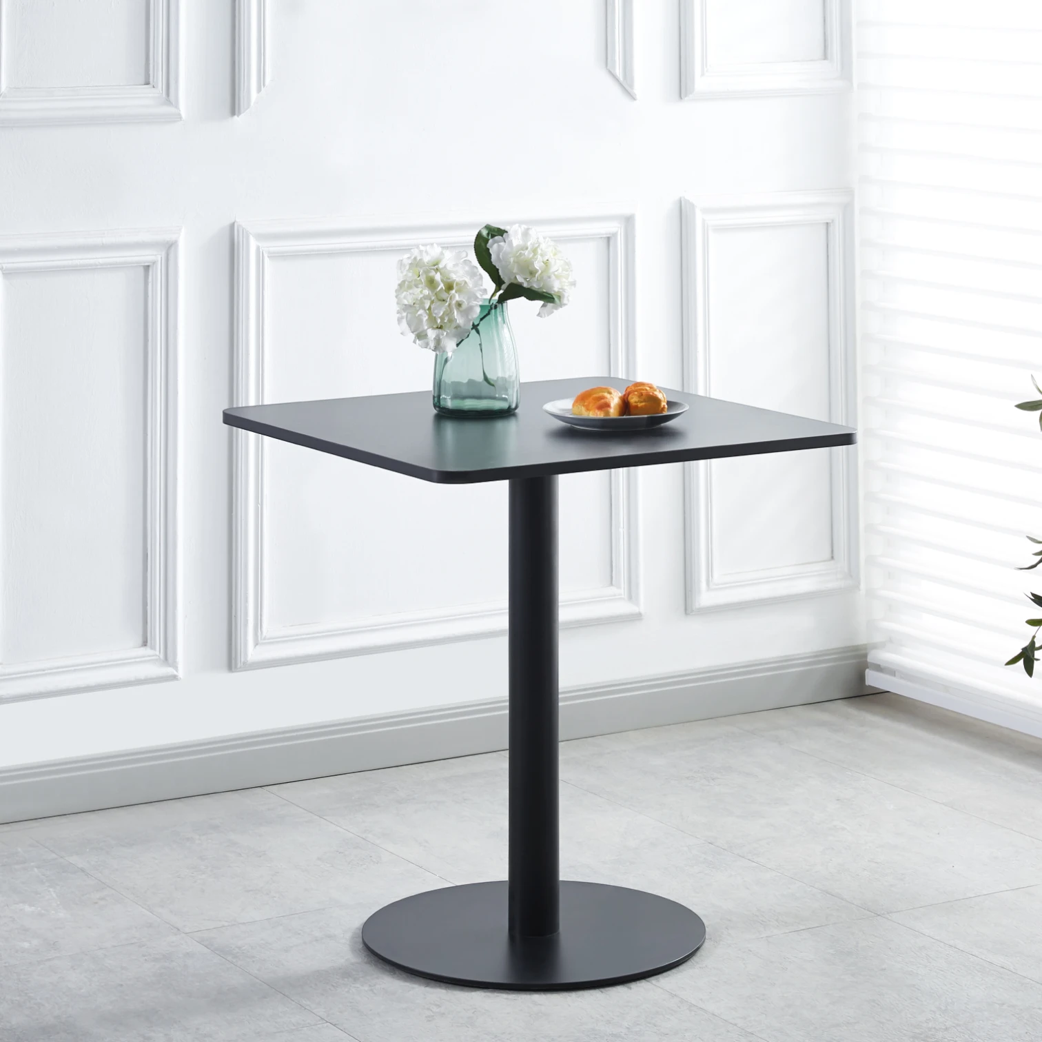 Mesa Restaurant 70x70 cm Tubo Metal cubierta MDF