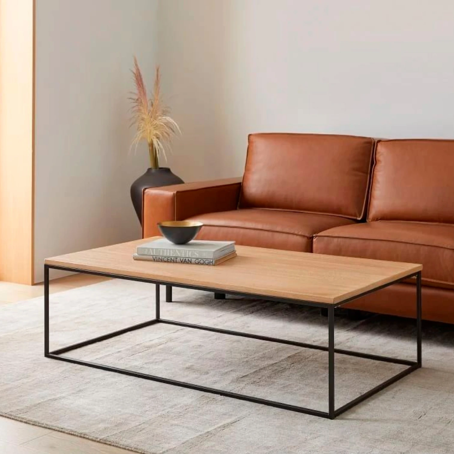 Mesa de centro rectangular 110 x 60 cm - Madera Clara
