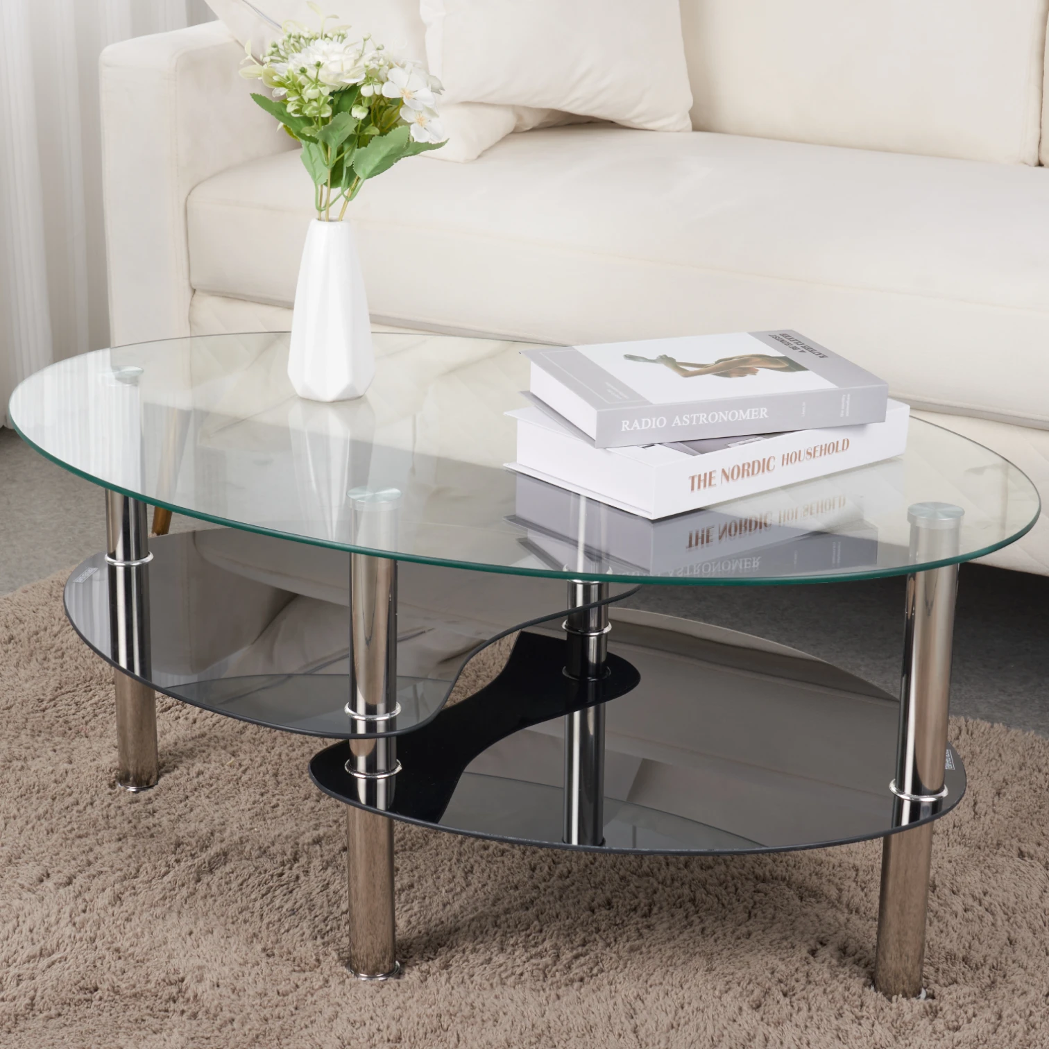 Mesa de centro vidrio 2 caras