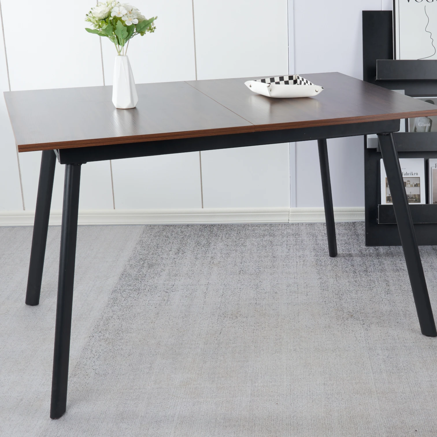 Mesa extensible 120 a 160 cm, ancho 80cm Madera Oscura