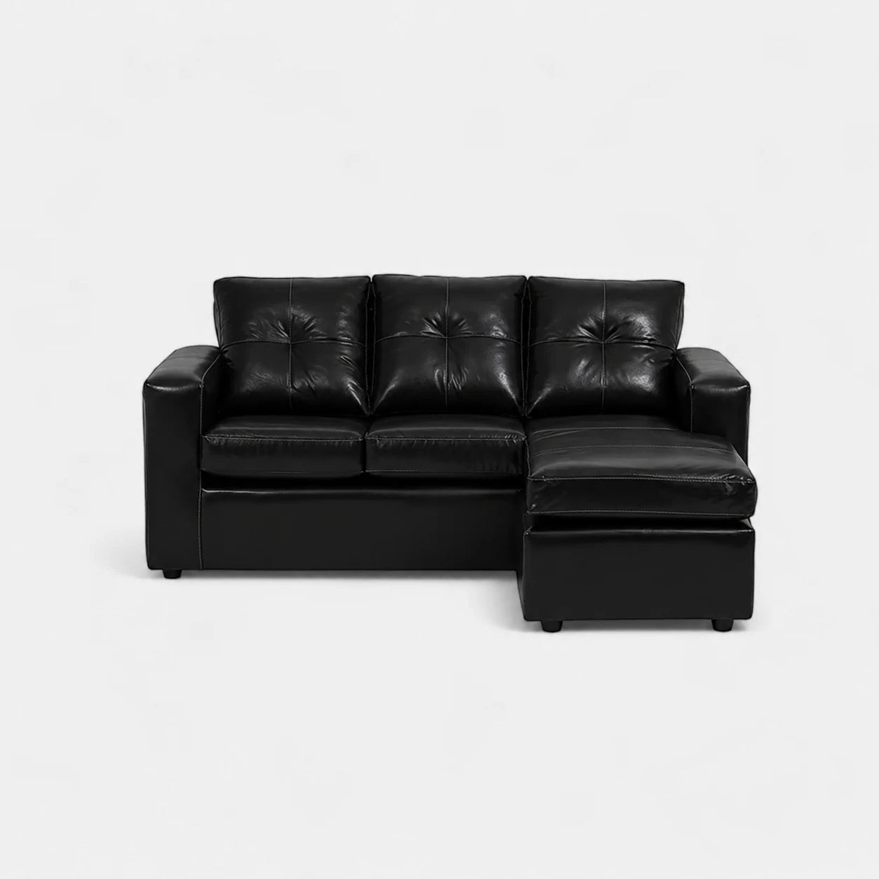 Seccional Emilia - Cuero Sintético Pu Negro
