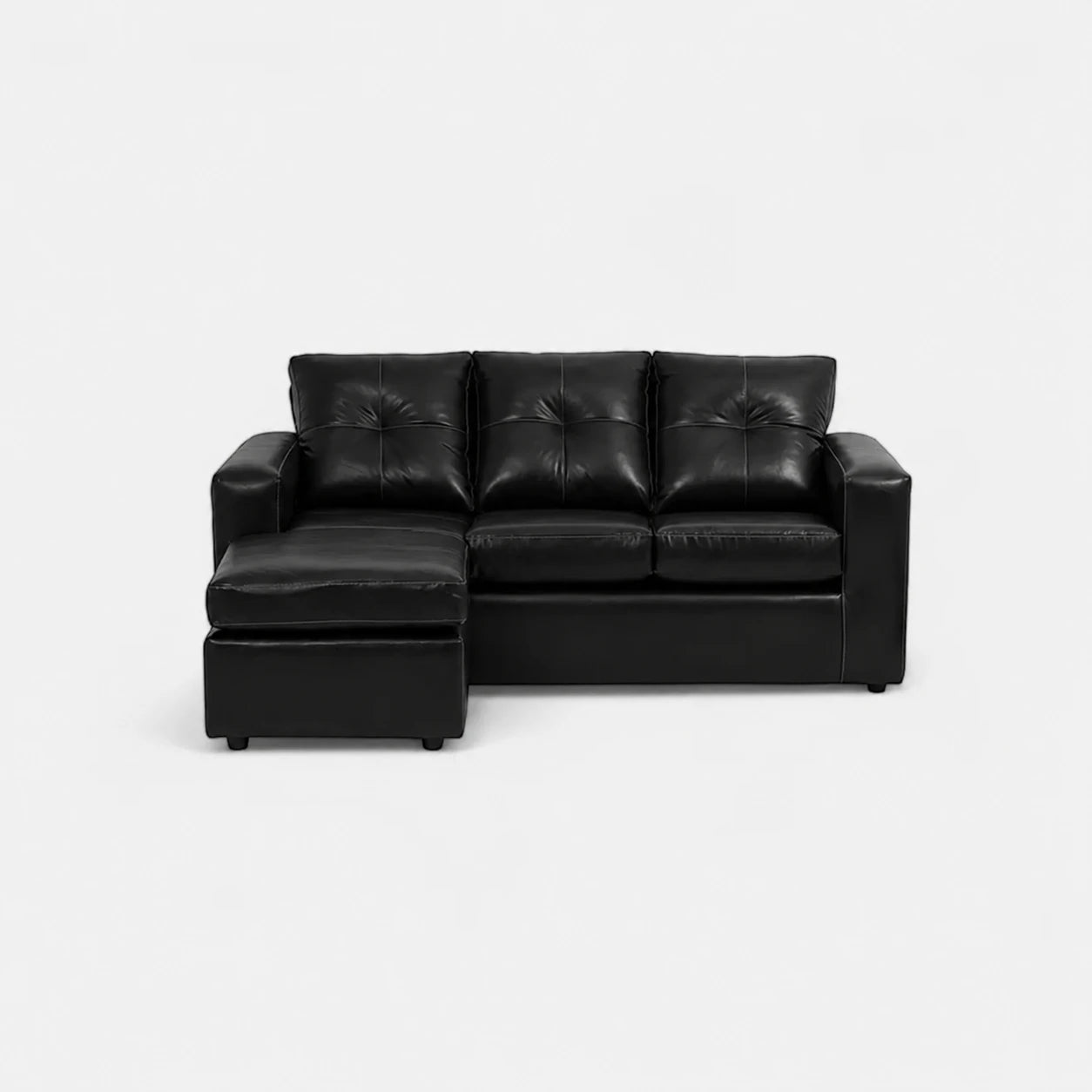 Seccional Emilia - Cuero Sintético Pu Negro