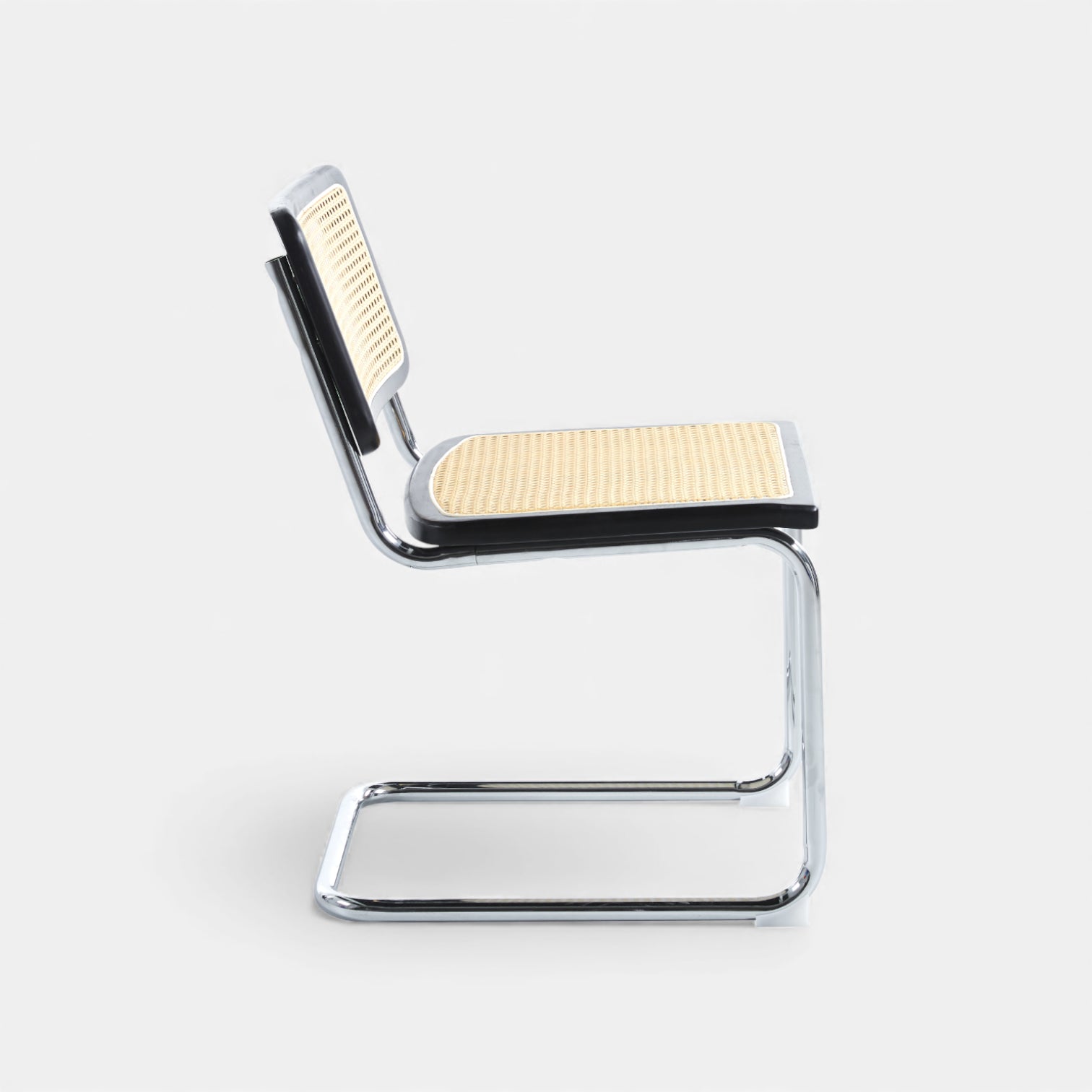 Silla Breuer Madera y Rattan - Negra