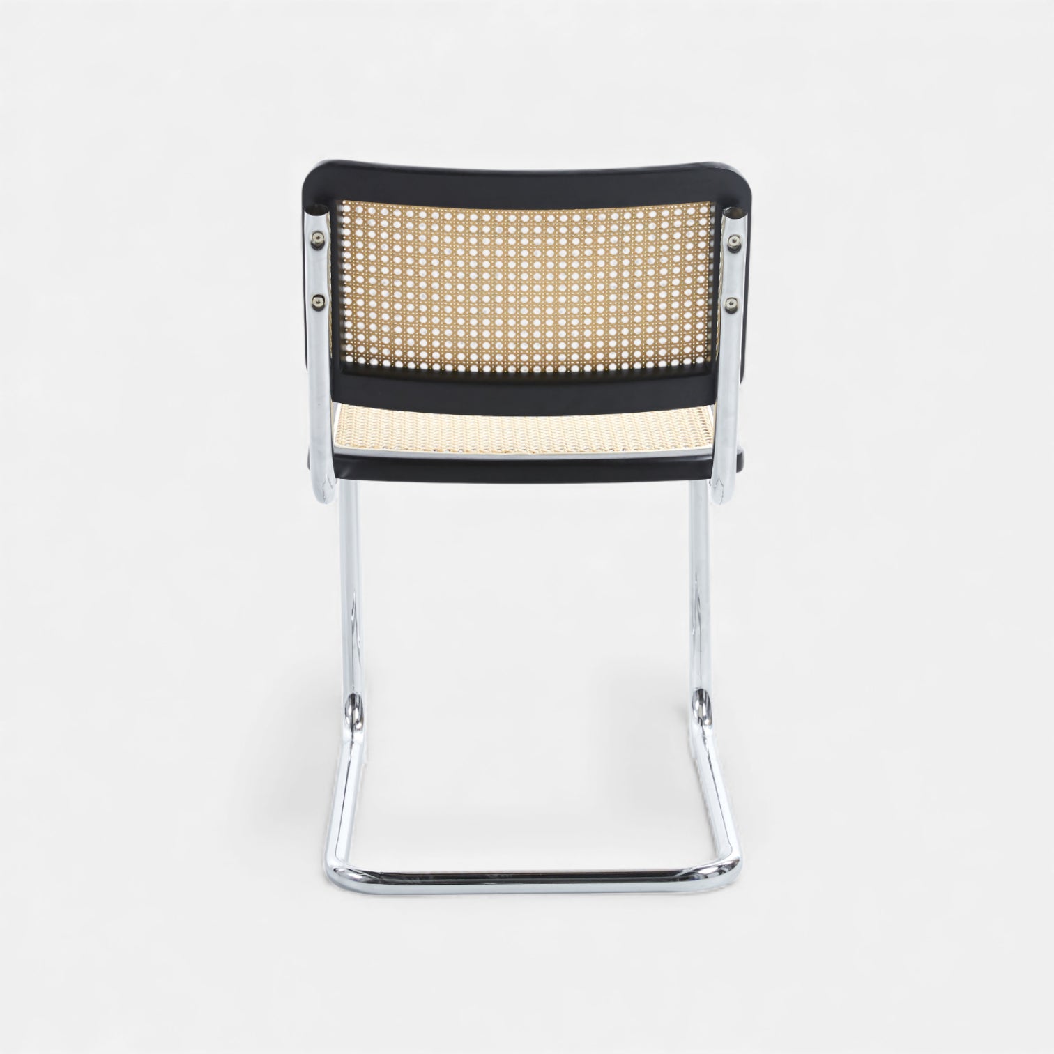 Silla Breuer Madera y Rattan - Negra